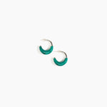 Dinosaur Designs Small Horn Earrings in Mineral Swirl Colour resin with Silver-Plated Brass Material