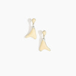 Dinosaur Designs Medium Wishbone Earrings in Cream Colour resin with Silver-Plated Brass Material
