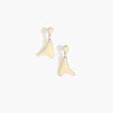 Dinosaur Designs Medium Wishbone Earrings in Cream Colour resin with Silver-Plated Brass Material