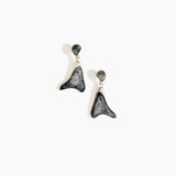 Dinosaur Designs Medium Wishbone Earrings in Slate Colour resin with Silver-Plated Brass Material