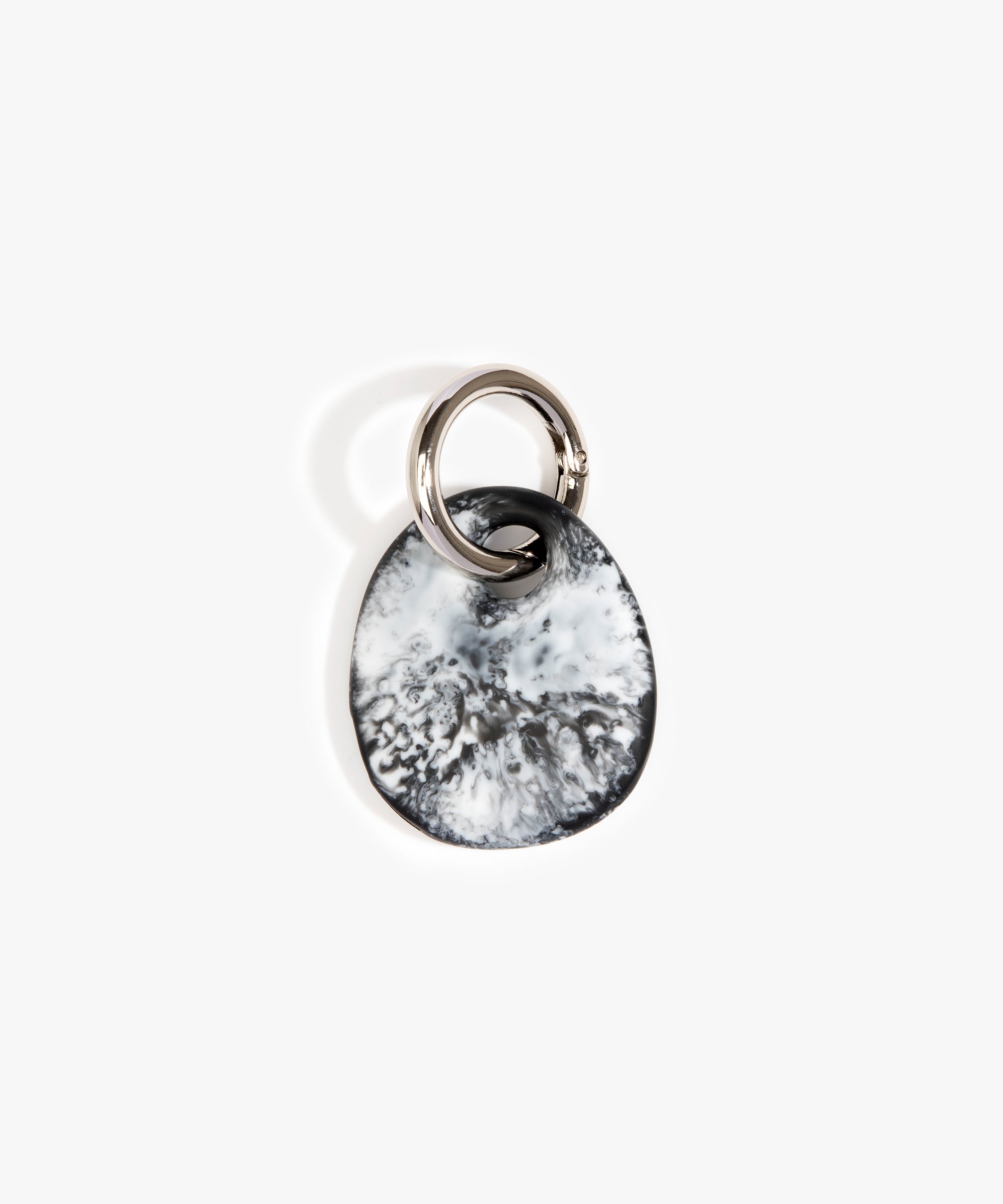 Dinosaur Designs Earth Keyring in Black Marble Colour resin with Gunmetal Metal