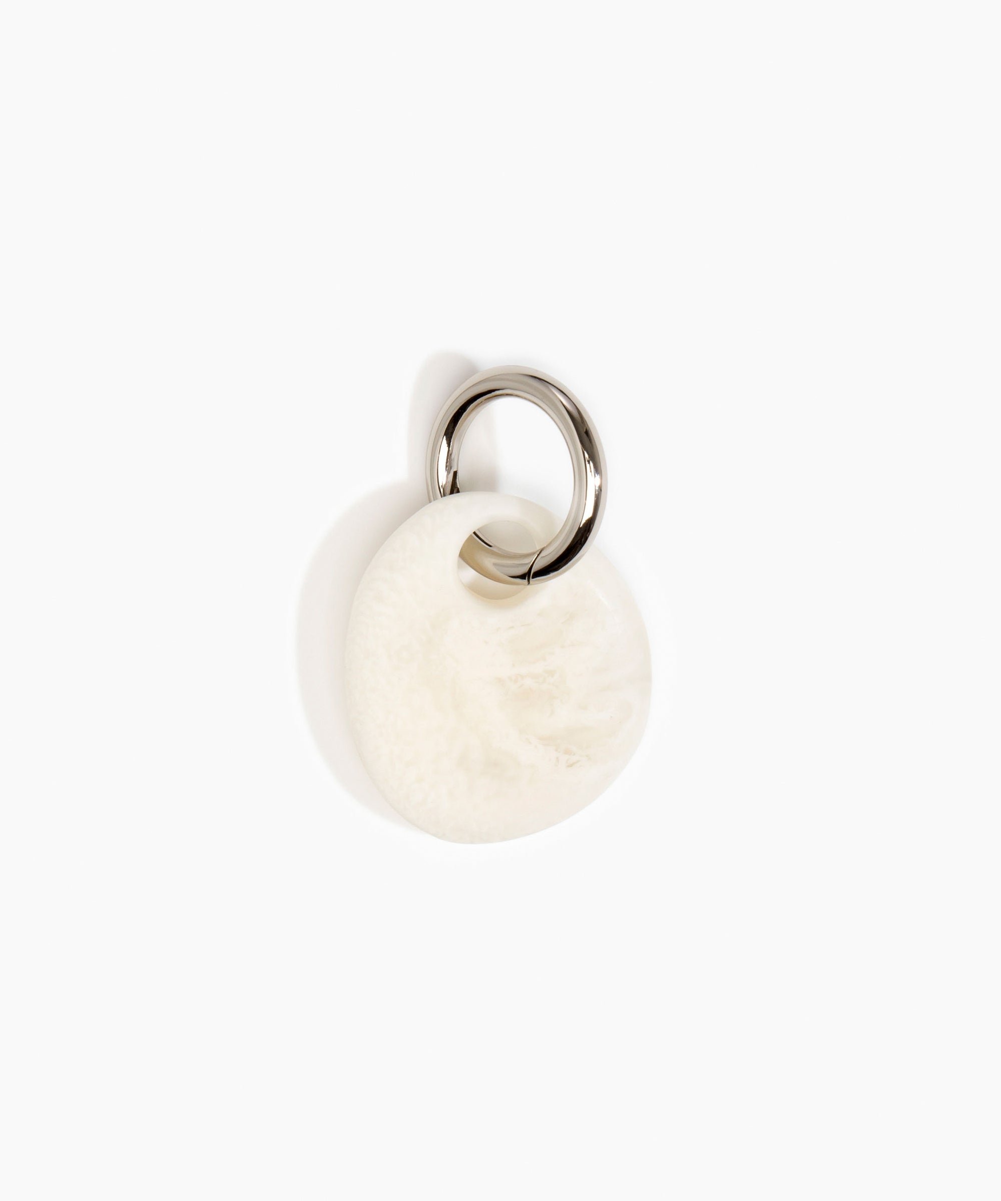 Dinosaur Designs Earth Keyring in Chalk Swirl Colour resin with Gunmetal Metal