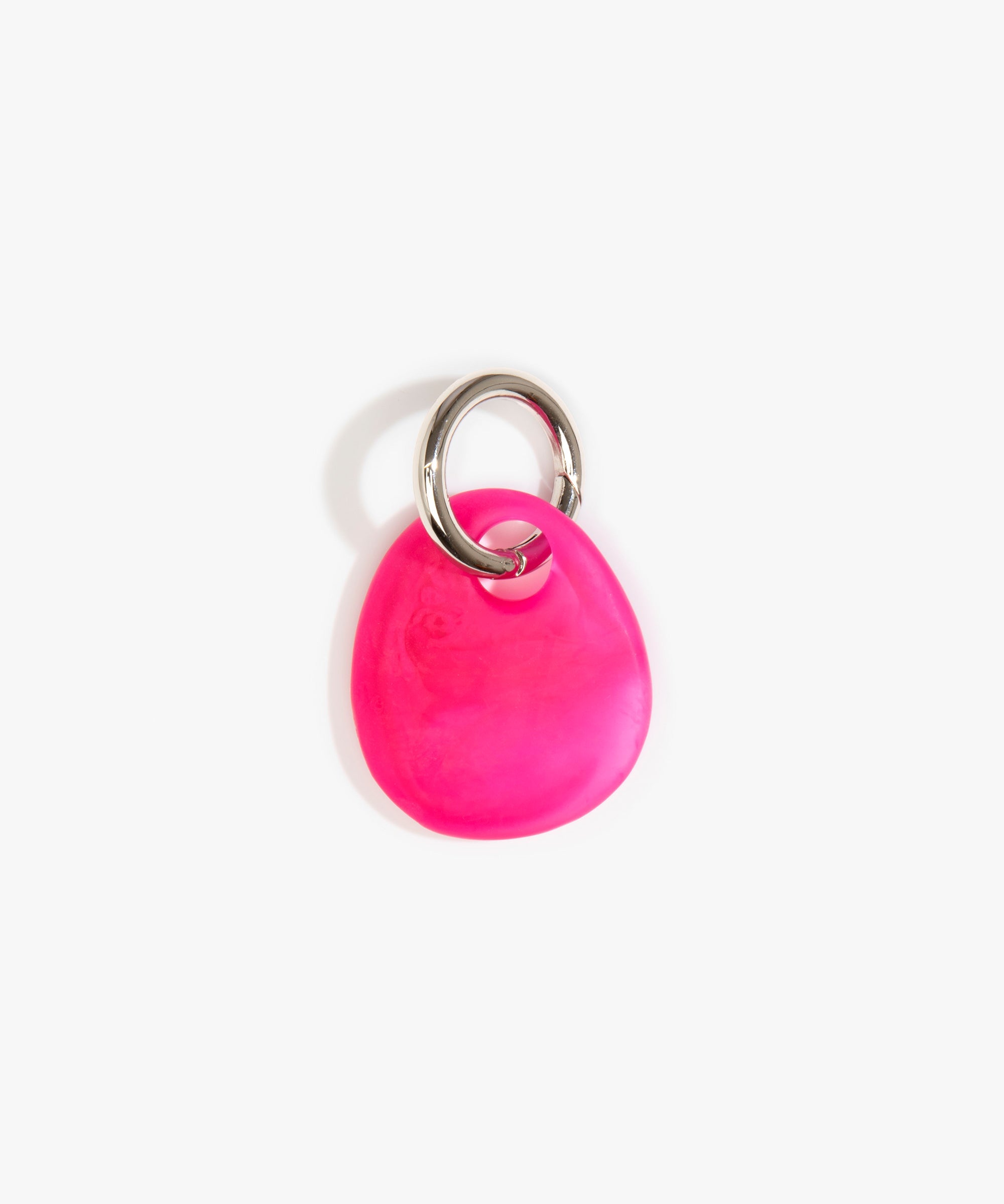 Dinosaur Designs Earth Keyring in Flamingo Colour resin with Gunmetal Metal