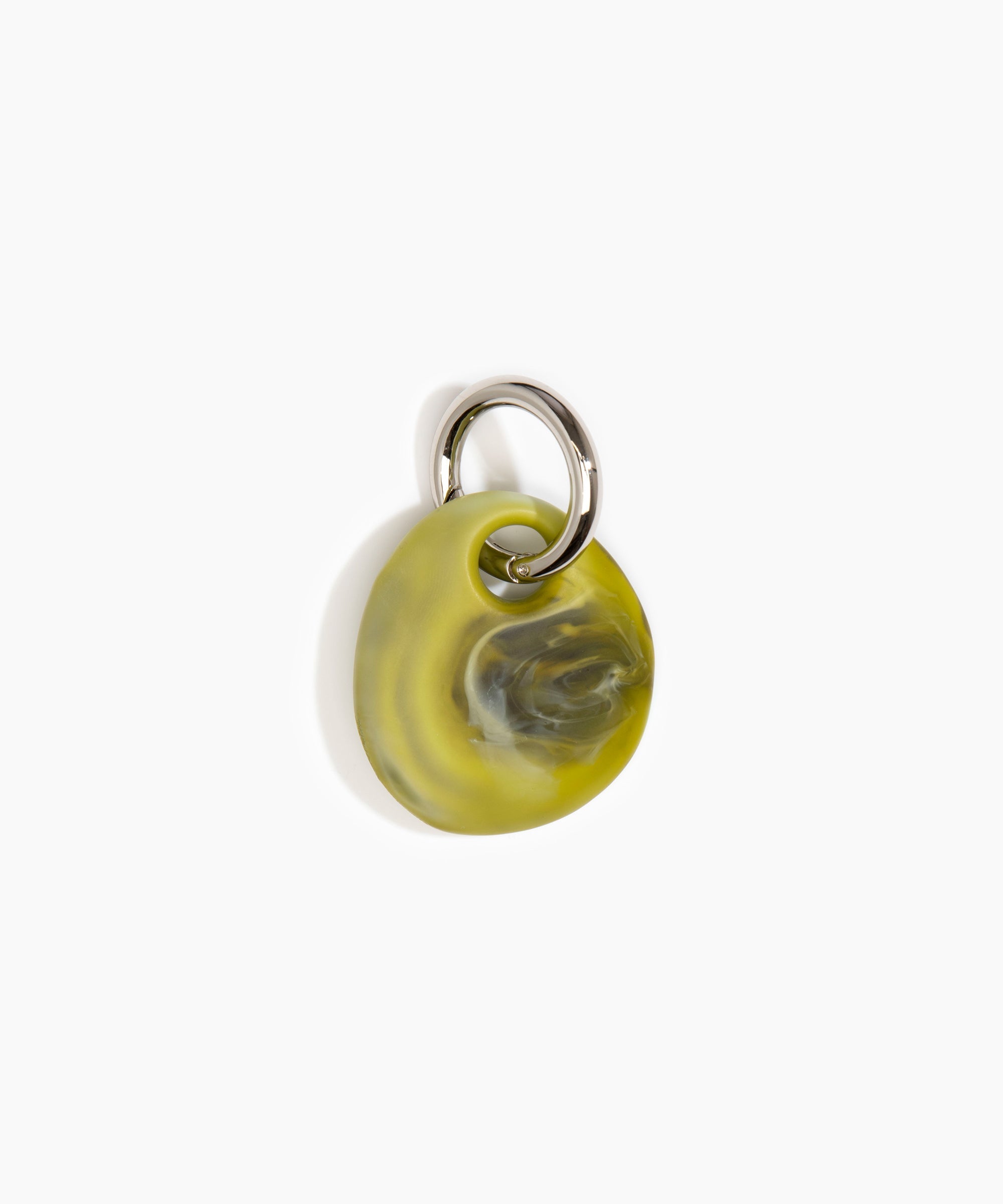 Dinosaur Designs Earth Keyring in Malachite Colour resin with Gunmetal Metal