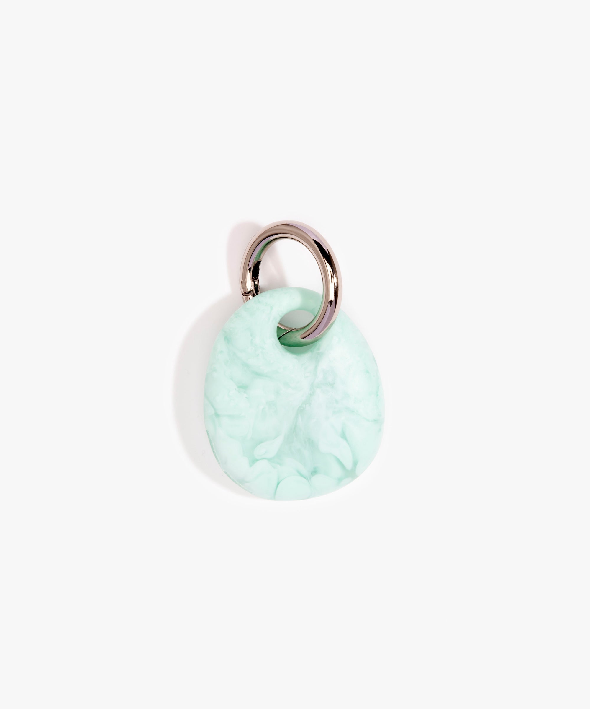 Dinosaur Designs Earth Keyring in Mint Colour resin with Gunmetal Metal