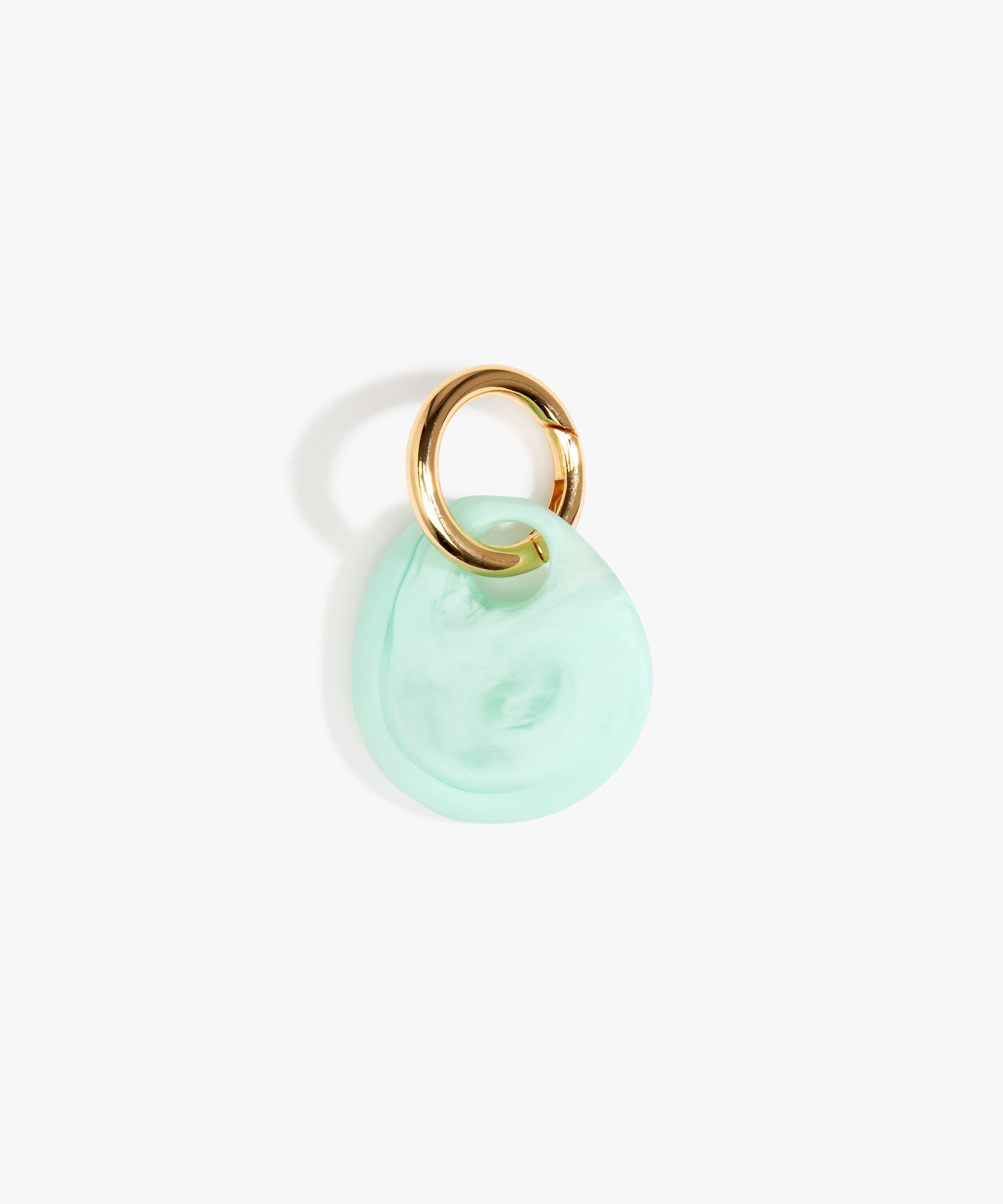 Dinosaur Designs Earth Keyring in Mint Colour resin with Brass Metal