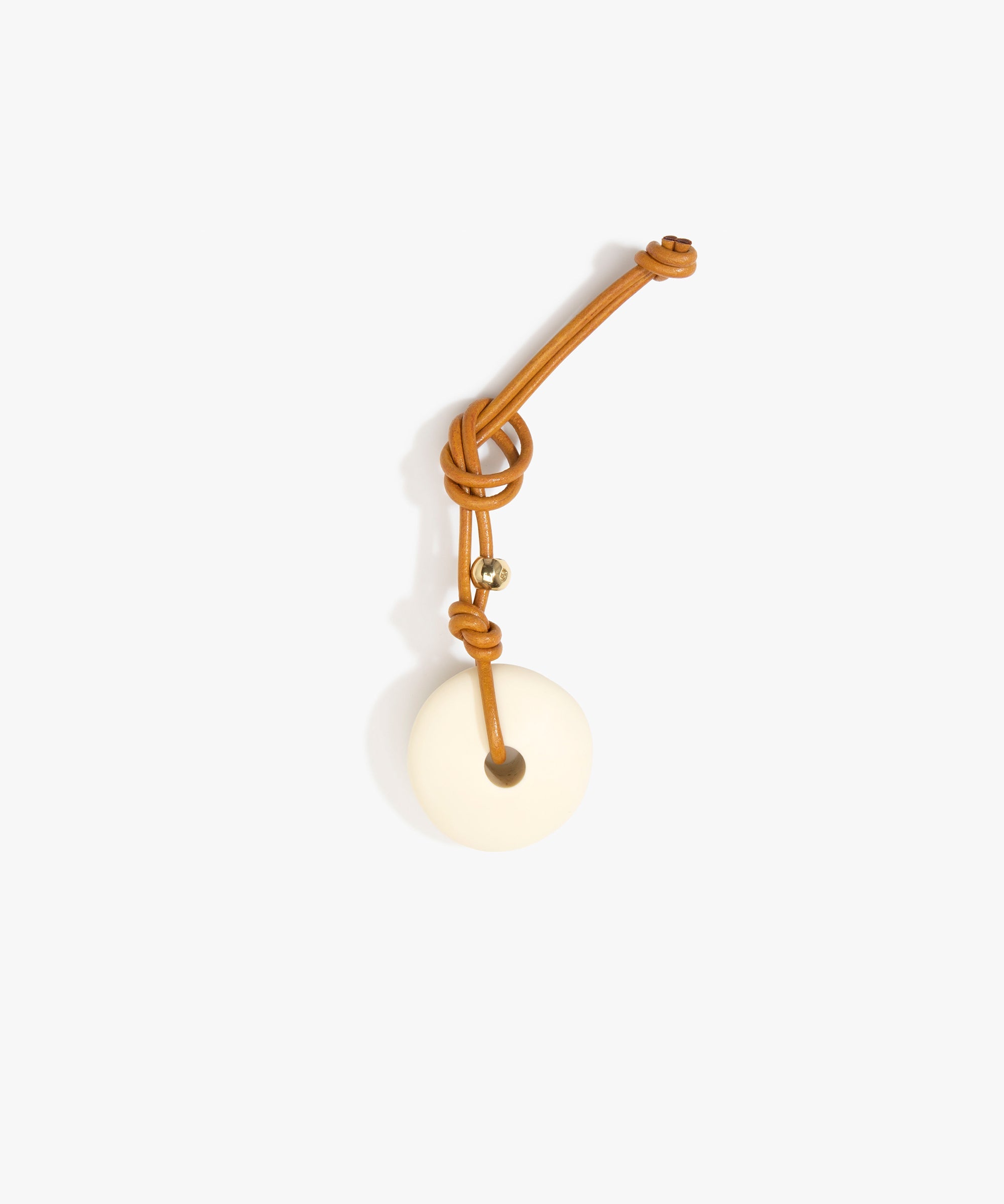 Dinosaur Designs Flat Watercolour Bag Charm in Cream Colour resin with Brass Material