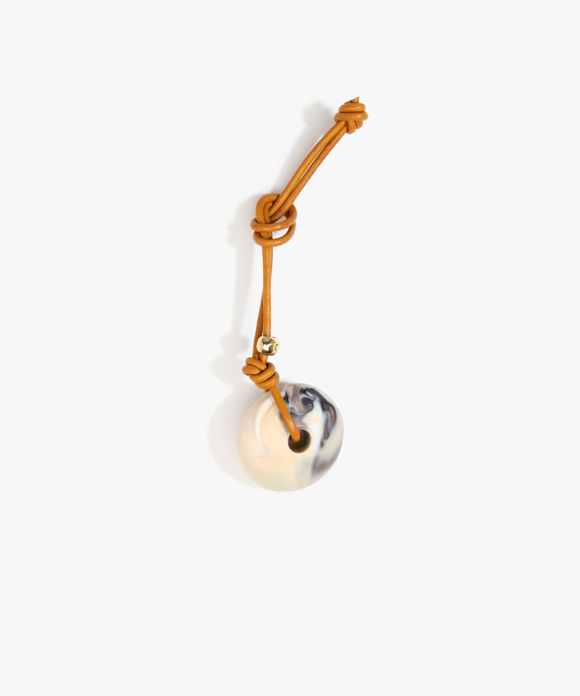 Dinosaur Designs Flat Watercolour Bag Charm in Sandy Pearl Colour resin with Brass Material