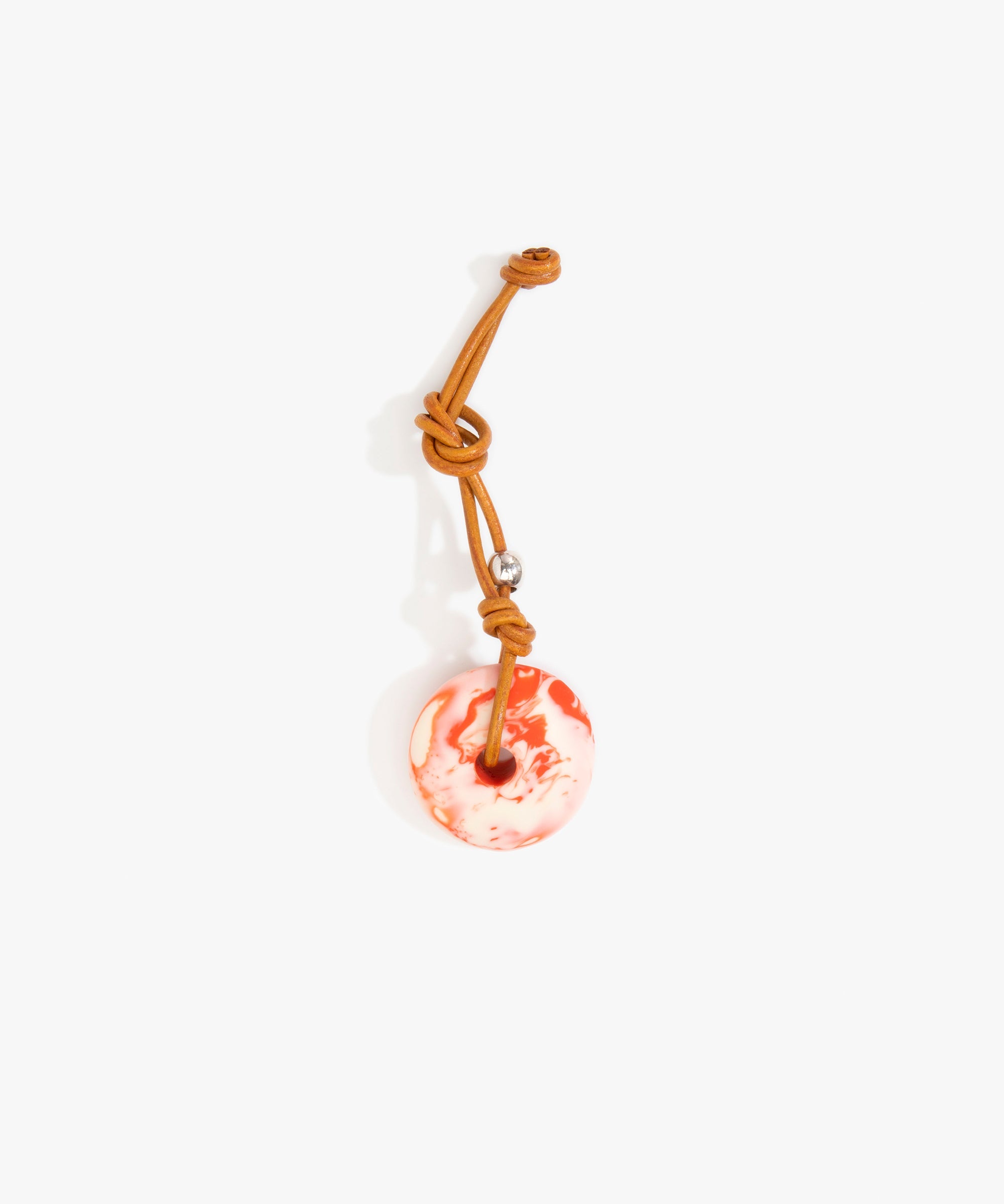Dinosaur Designs Flat Watercolour Bag Charm in Strawberry Colour resin with 925 Sterling Silver Material