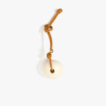 Dinosaur Designs Round Watercolour Bag Charm in Cream Colour resin with Brass Material