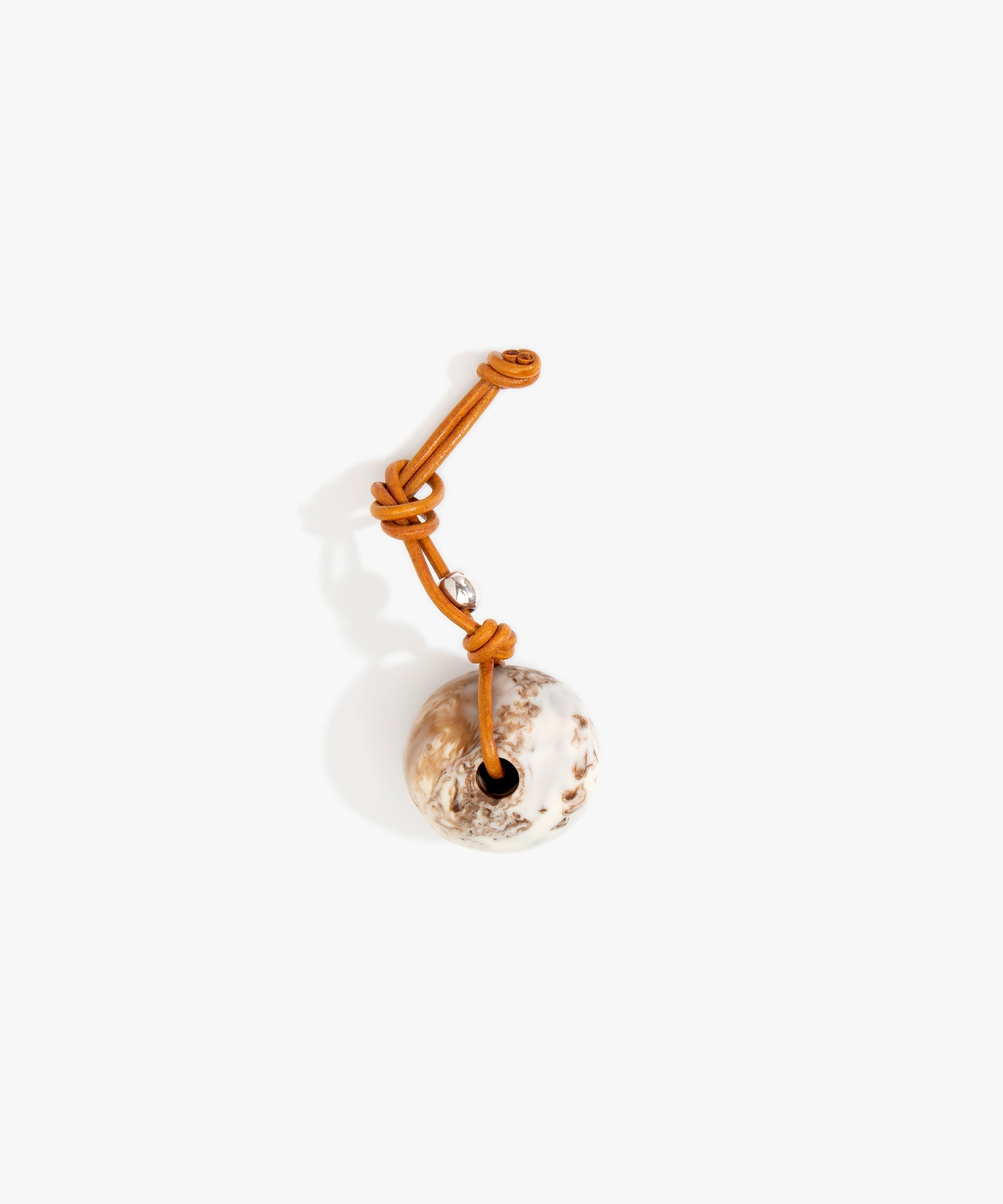Dinosaur Designs Round Watercolour Bag Charm in Cappuccino Colour resin with 925 Sterling Silver Material