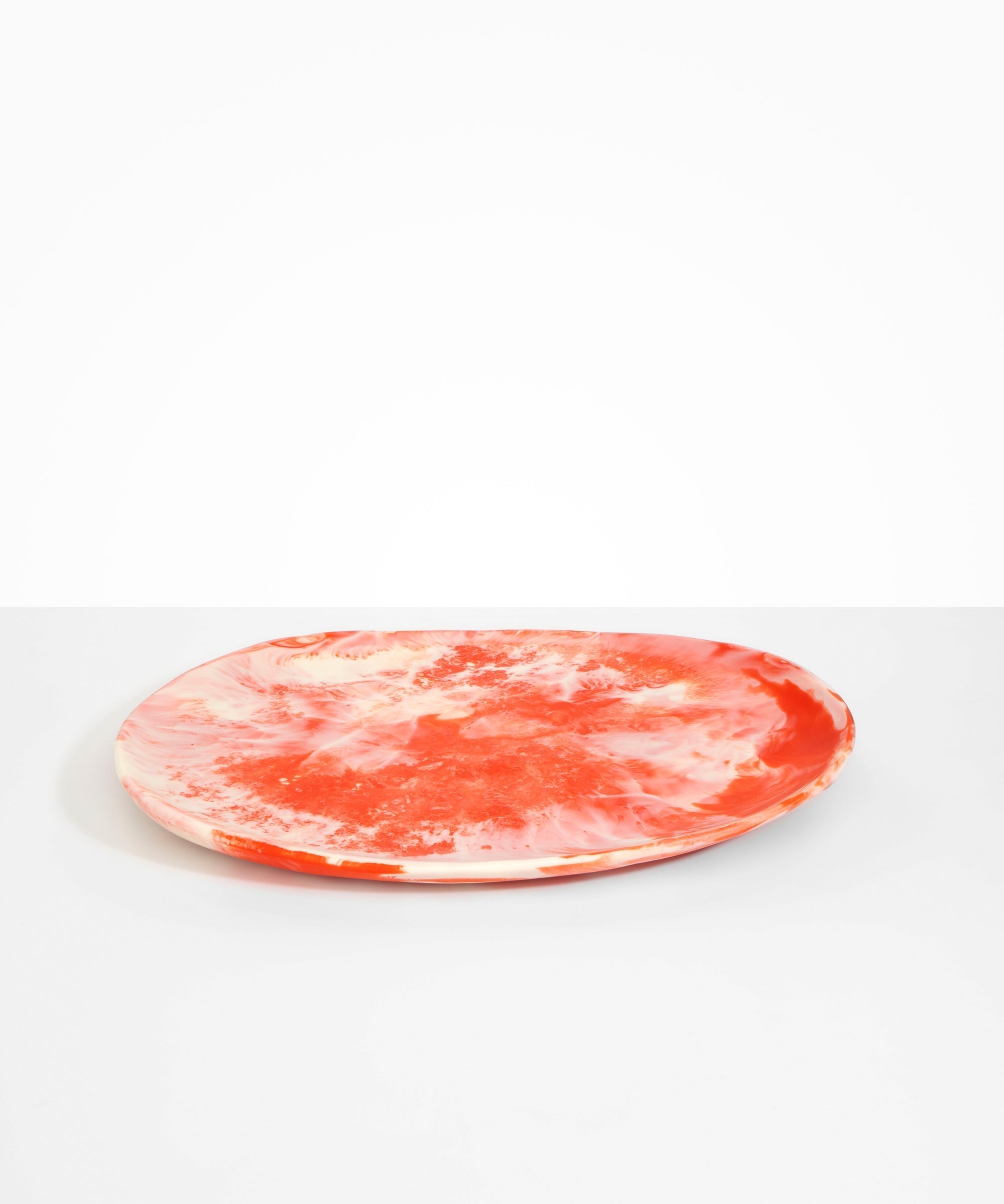 Dinosaur Designs Large Pebble Platter in Strawberry Colour resin