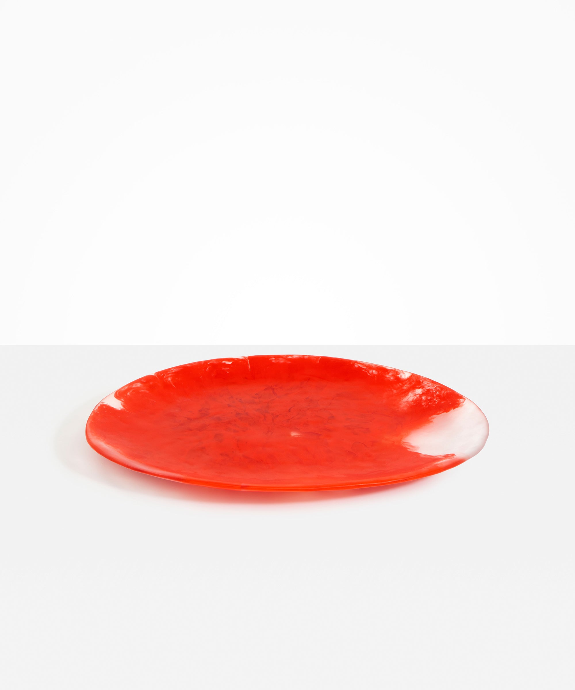 Dinosaur Designs Long Temple Platter in Poppy Colour resin