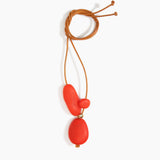 Dinosaur Designs Rock Cluster Pendant in Poppy Colour resin with Nano-Coated Brass Bead Material