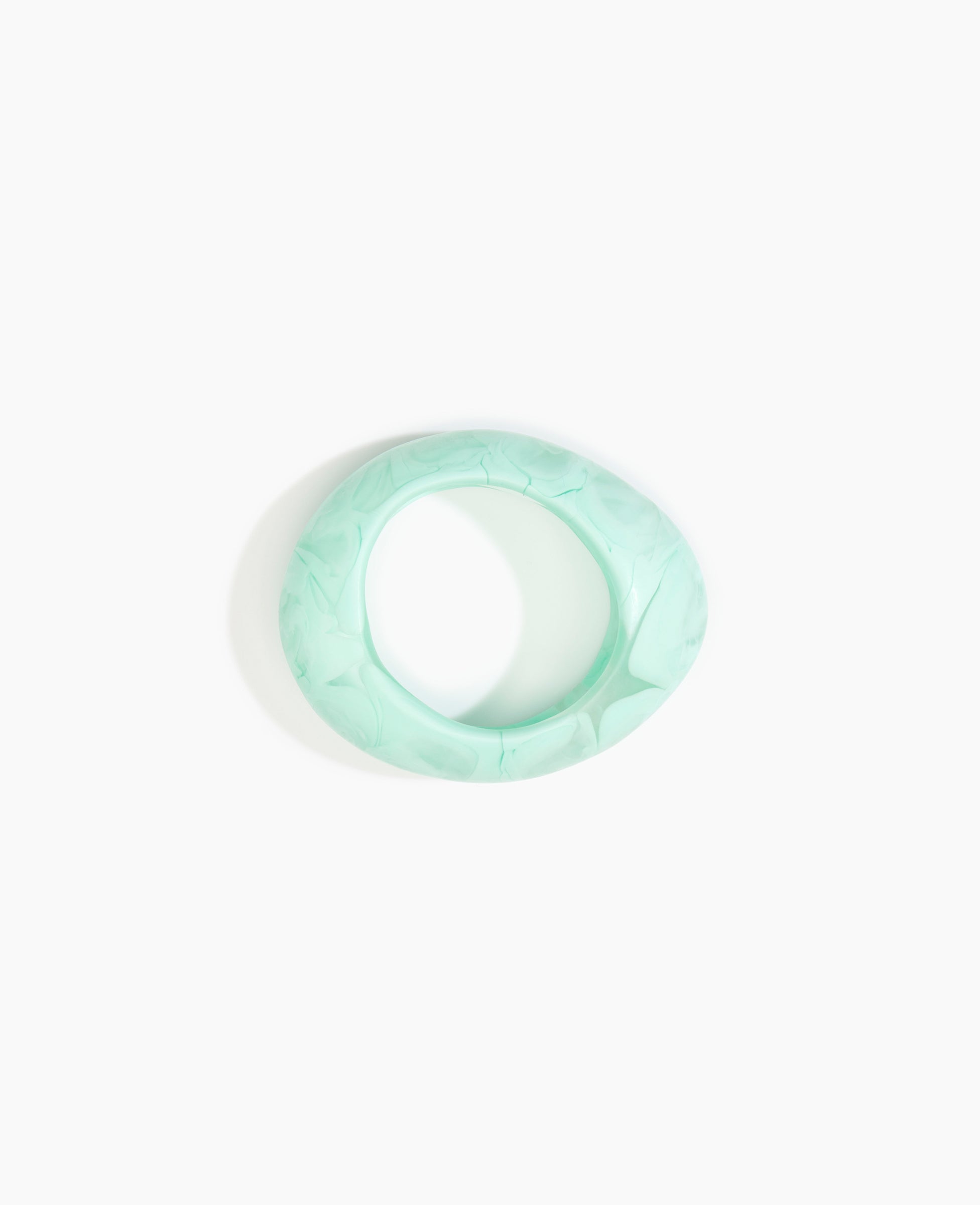 Dinosaur Designs Medium Rock Bangle in Mint Colour resin with Wide Fit