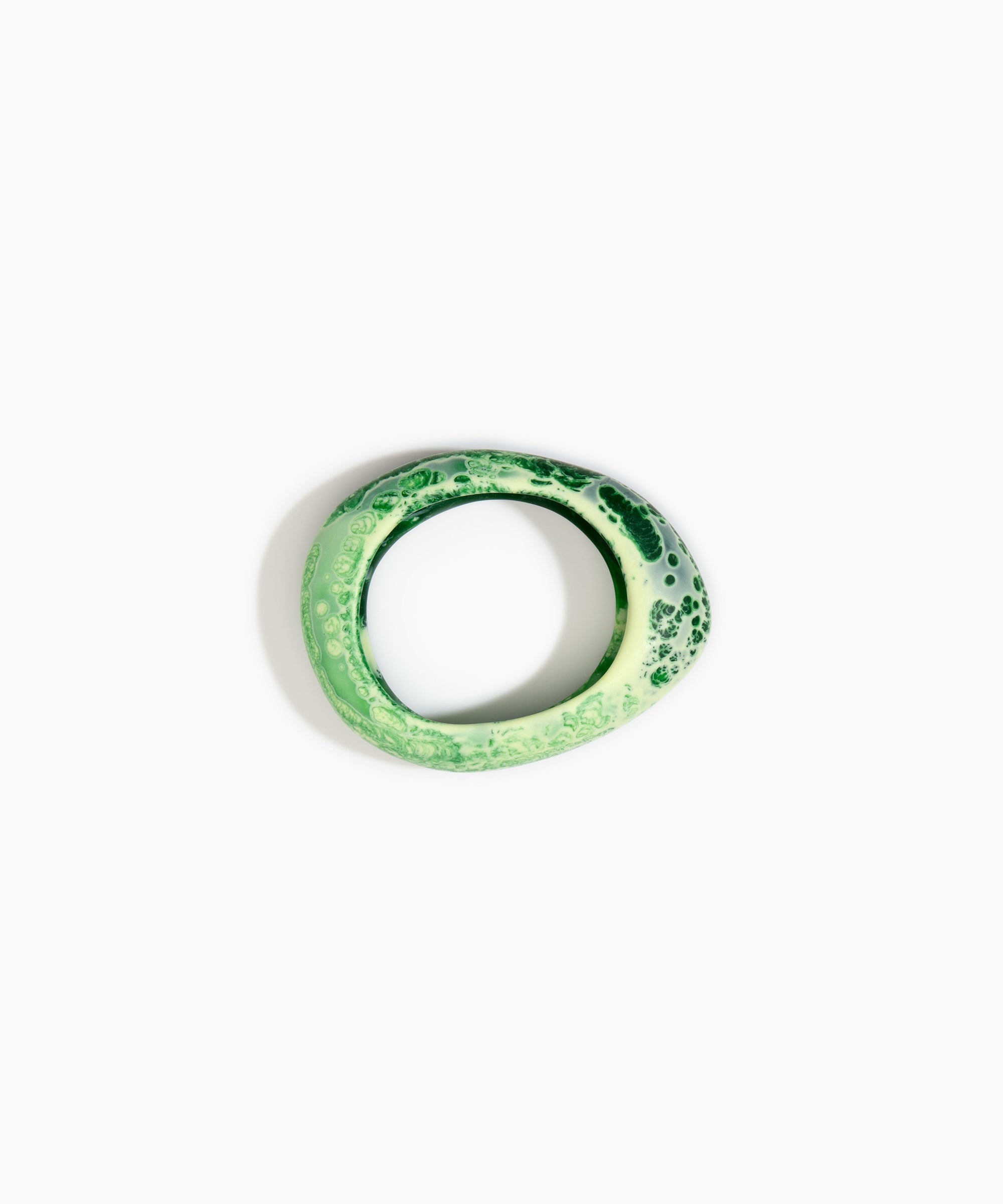 Dinosaur Designs Small Rock Bangle in Grass Colour resin with Wide Fit