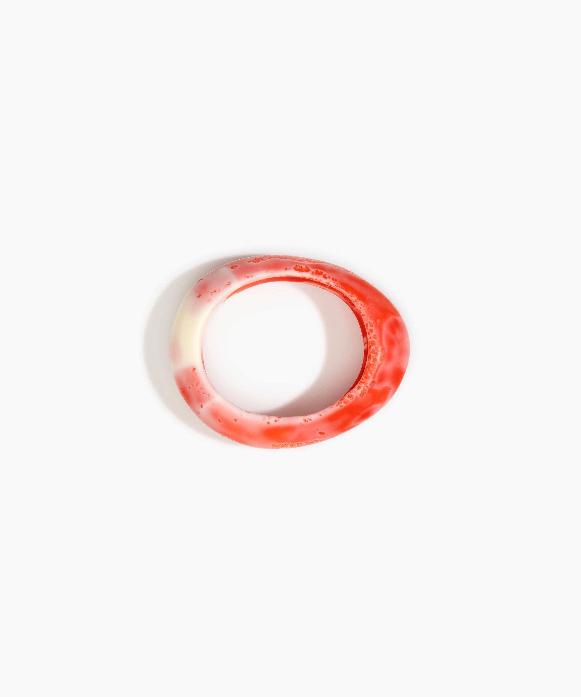 Dinosaur Designs Small Rock Bangle in Strawberry Colour resin with Wide Fit