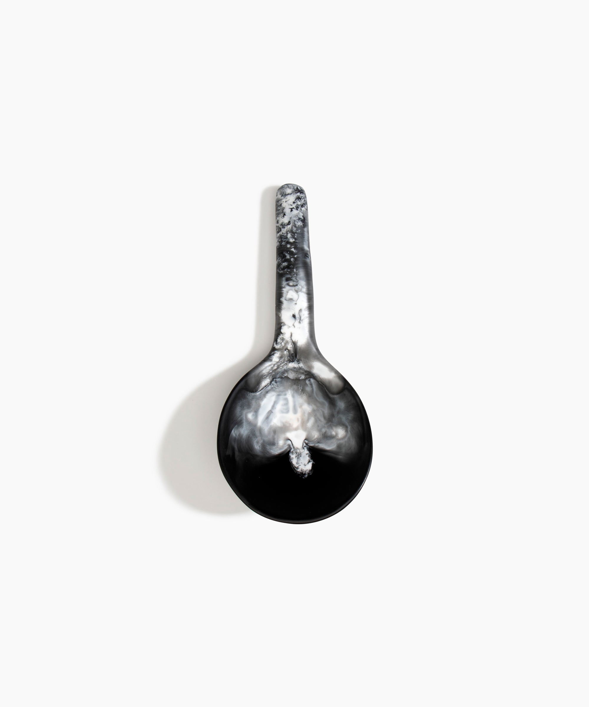 Dinosaur Designs Large Round Spoon in Black Marble Colour resin