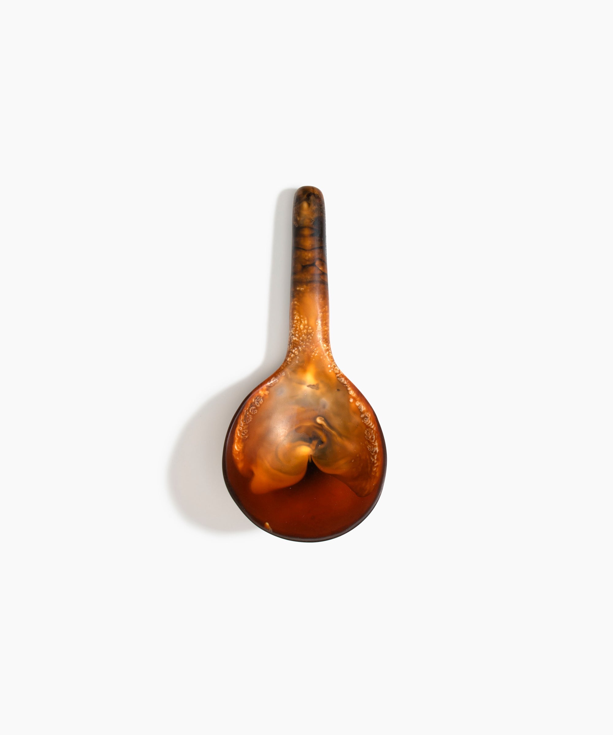 Dinosaur Designs Large Round Spoon in Dark Horn Colour resin