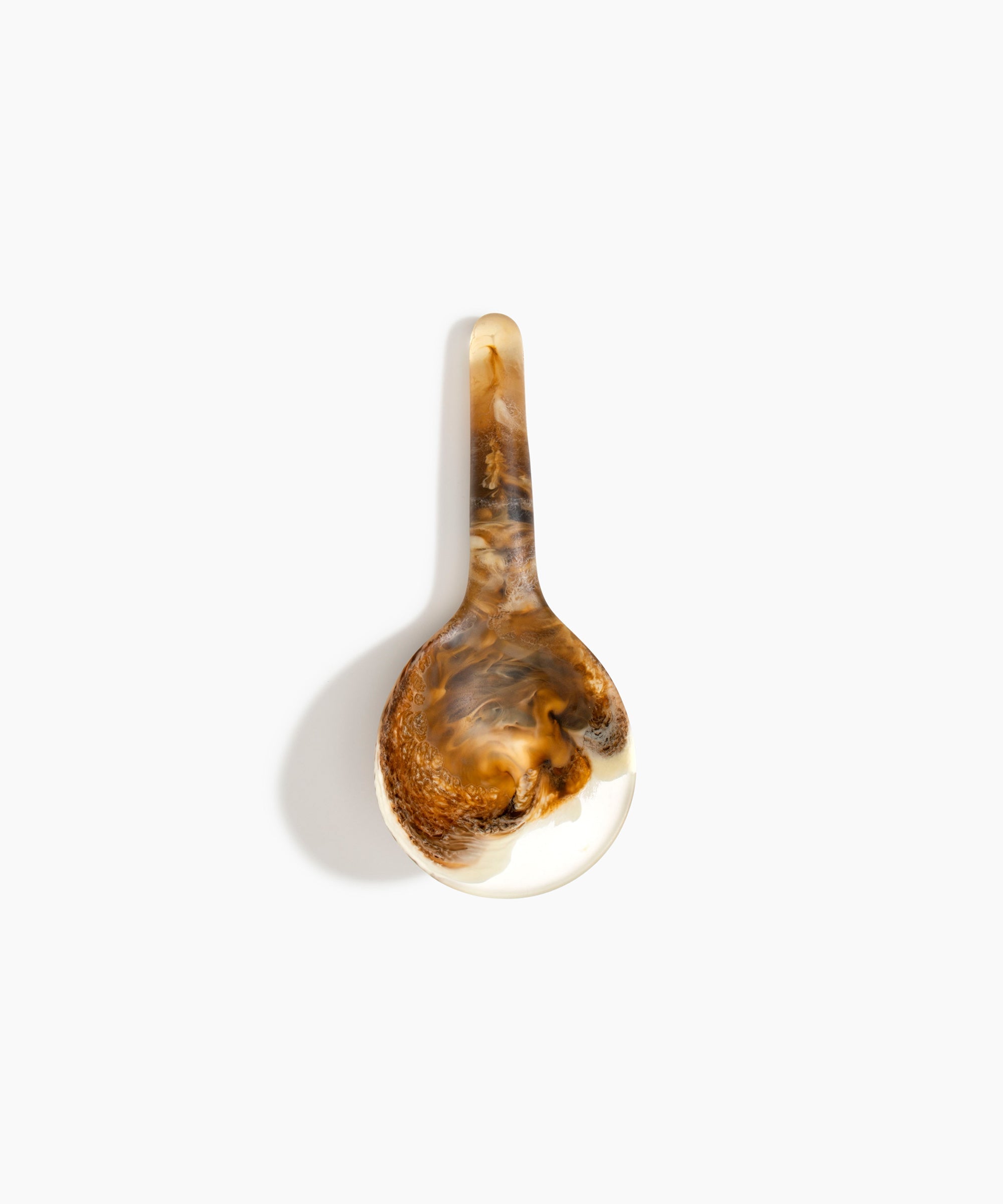 Dinosaur Designs Large Round Spoon in Light Horn Colour resin