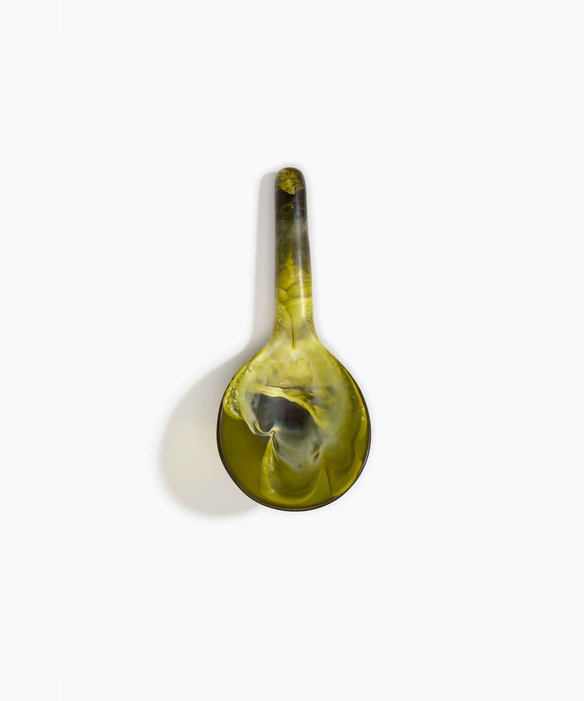 Dinosaur Designs Large Round Spoon in Malachite Colour resin