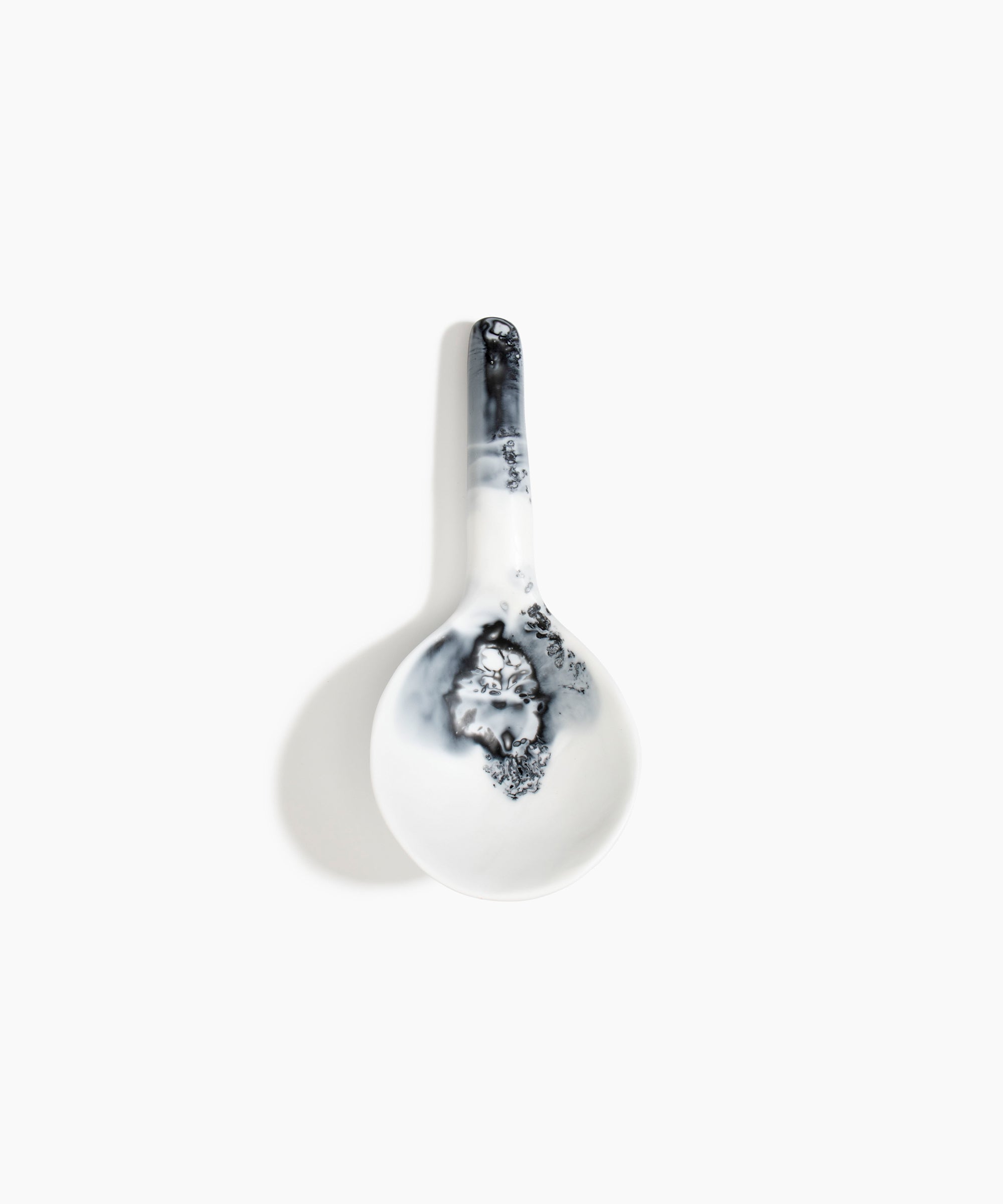 Dinosaur Designs Large Round Spoon in White Marble Colour resin