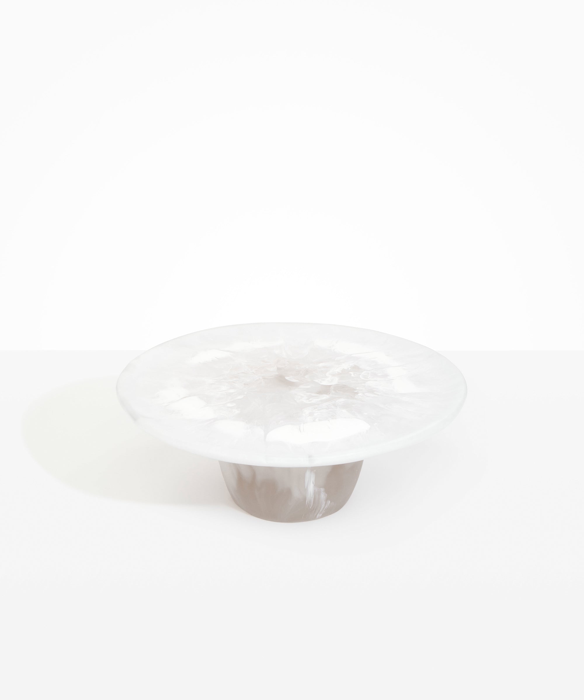 Dinosaur Designs Temple Cake Stand in Snow Swirl Colour resin
