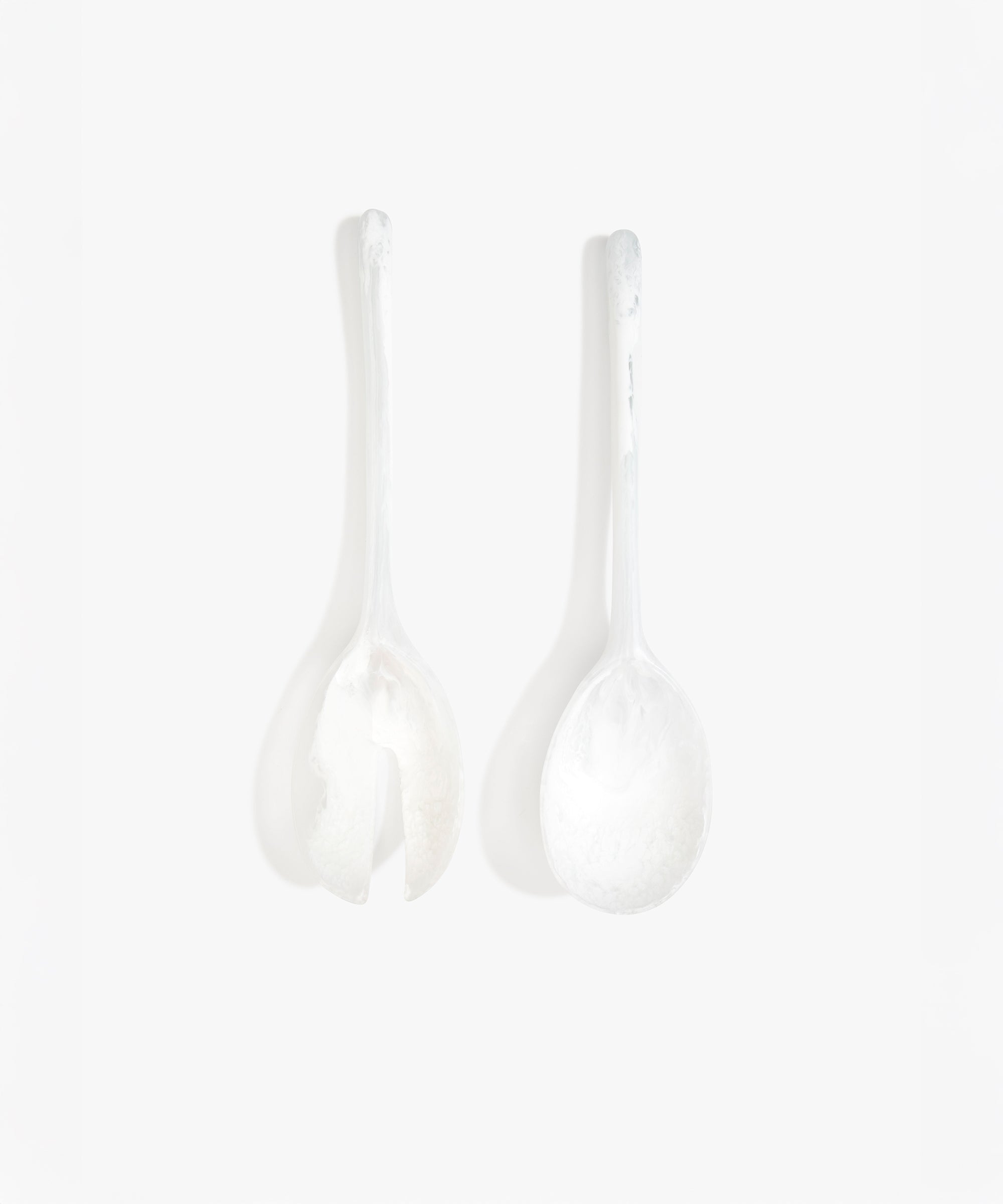 Dinosaur Designs Long Stone Servers in Snow Swirl Colour resin