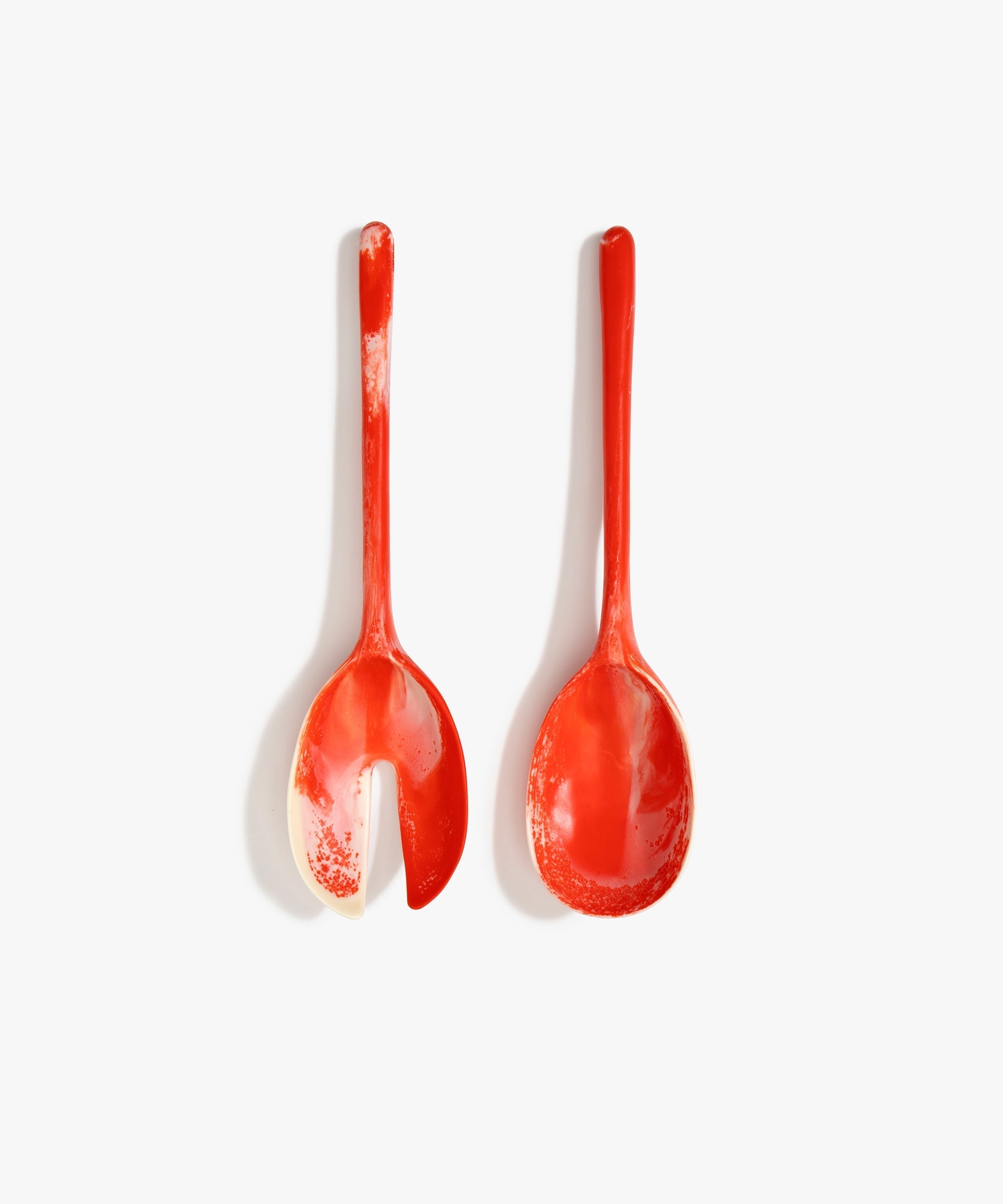 Dinosaur Designs Long Stone Servers in Strawberry Colour resin