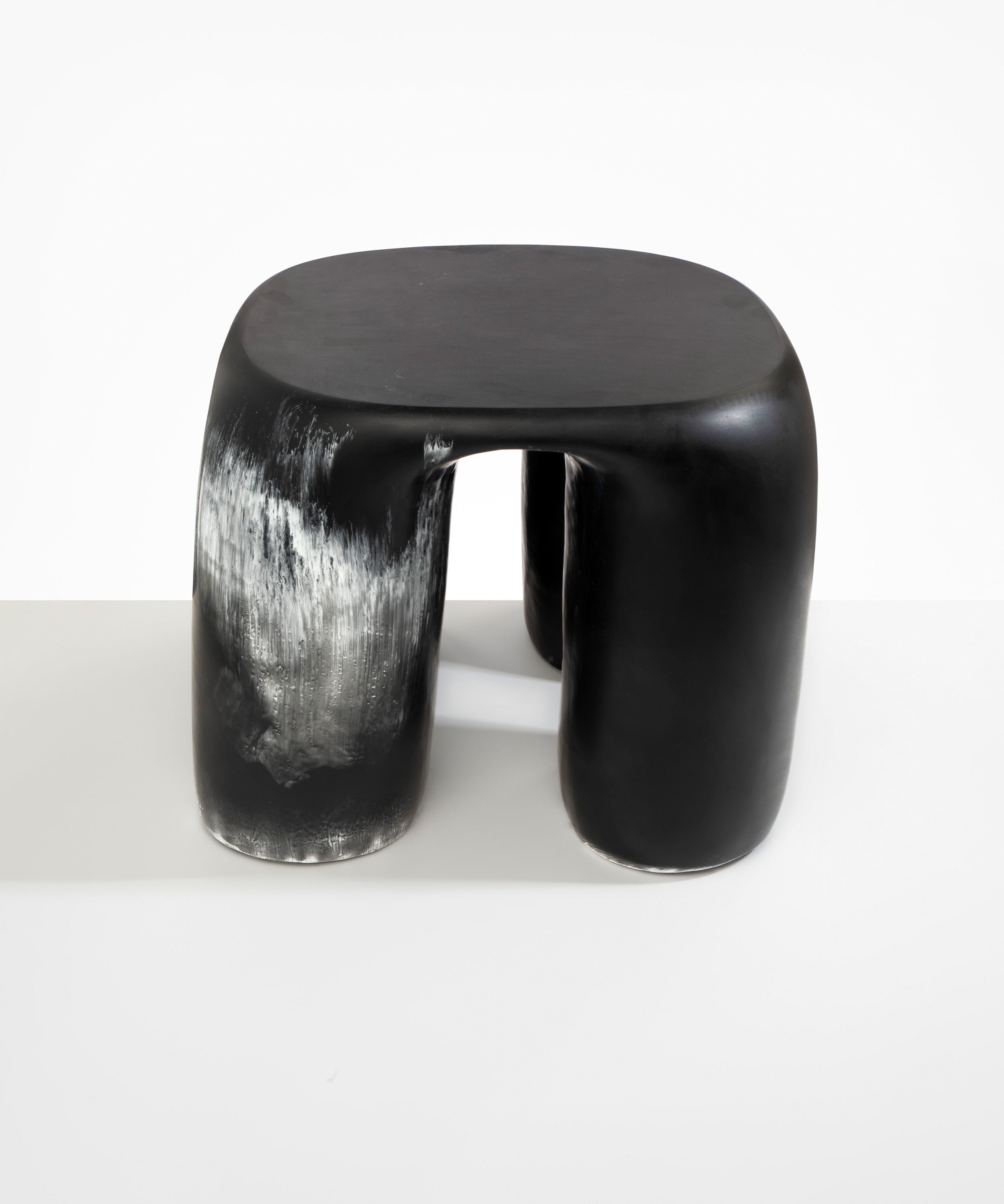 Dinosaur Designs 4 Leg Rock Tower Table in Black Marble Colour resin