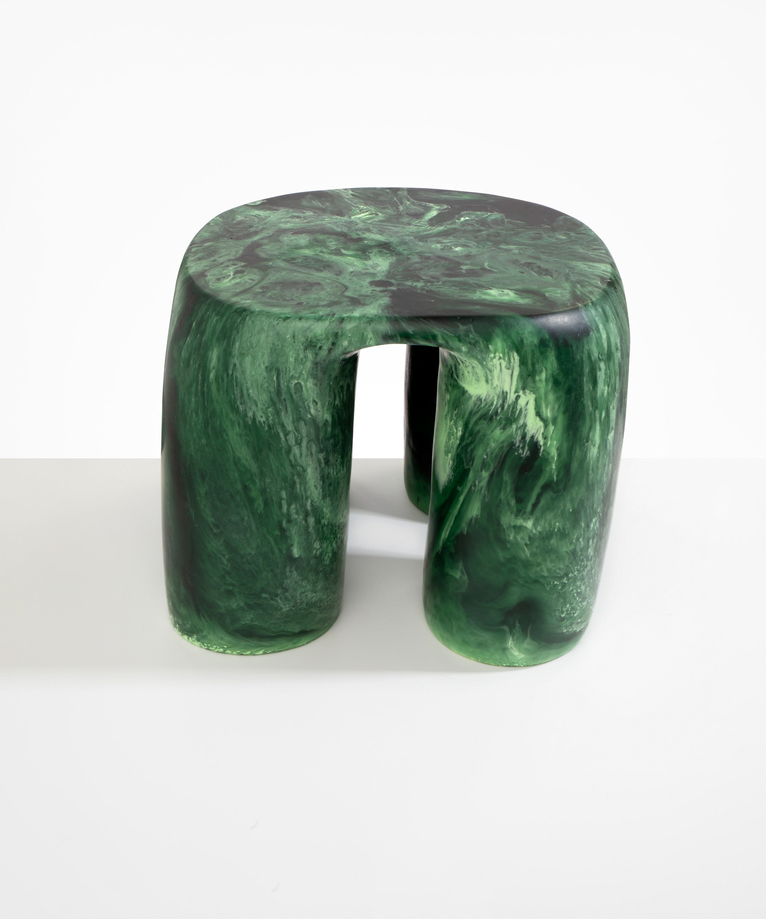 Dinosaur Designs 4 Leg Rock Tower Table in Moss Colour resin
