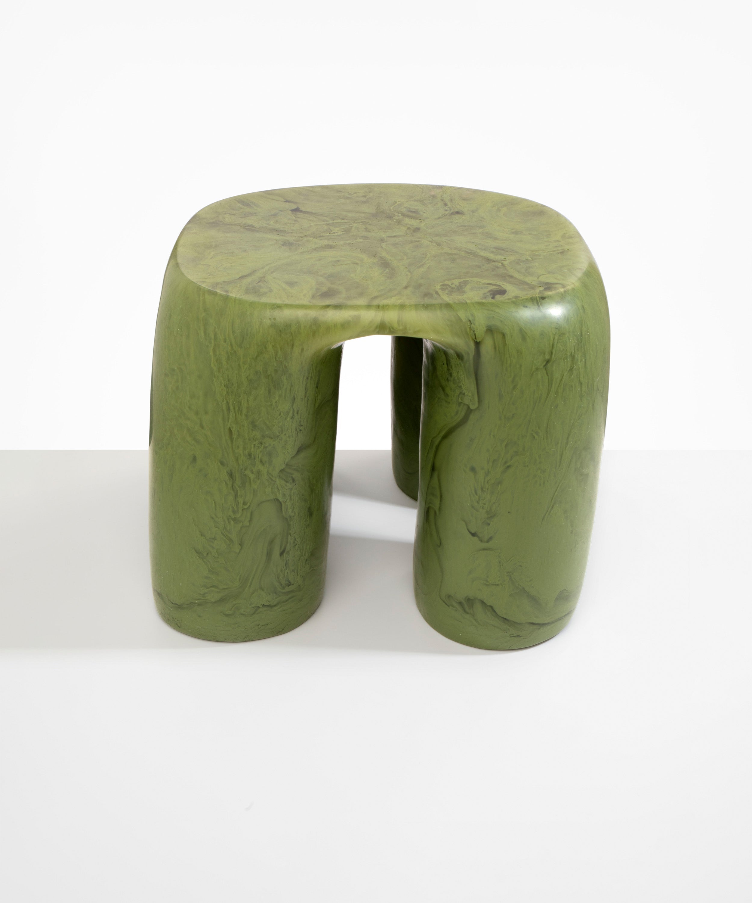 Dinosaur Designs 4 Leg Rock Tower Table in Olive Colour resin