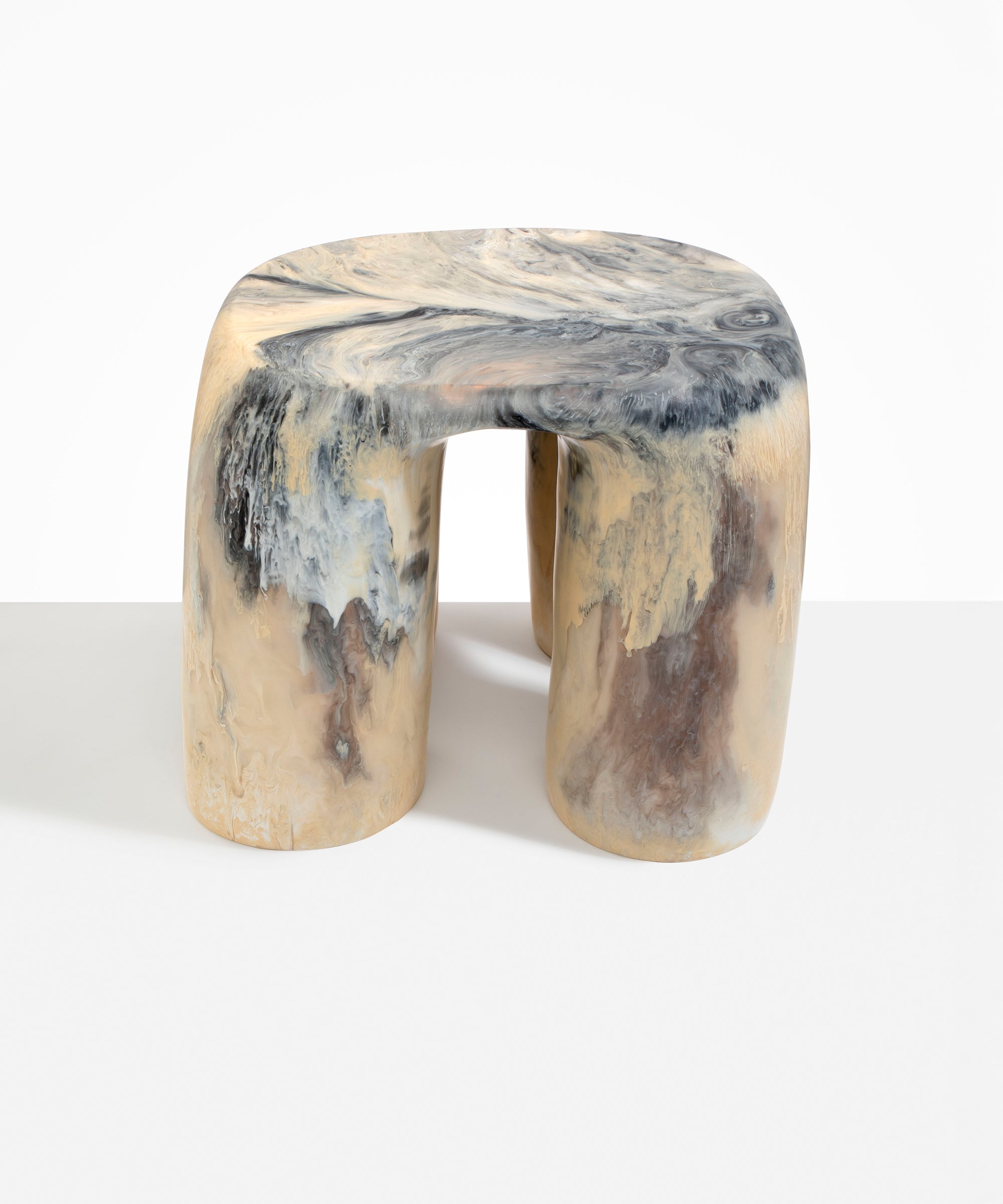 Dinosaur Designs 4 Leg Rock Tower Table in Sandy Pearl Colour resin