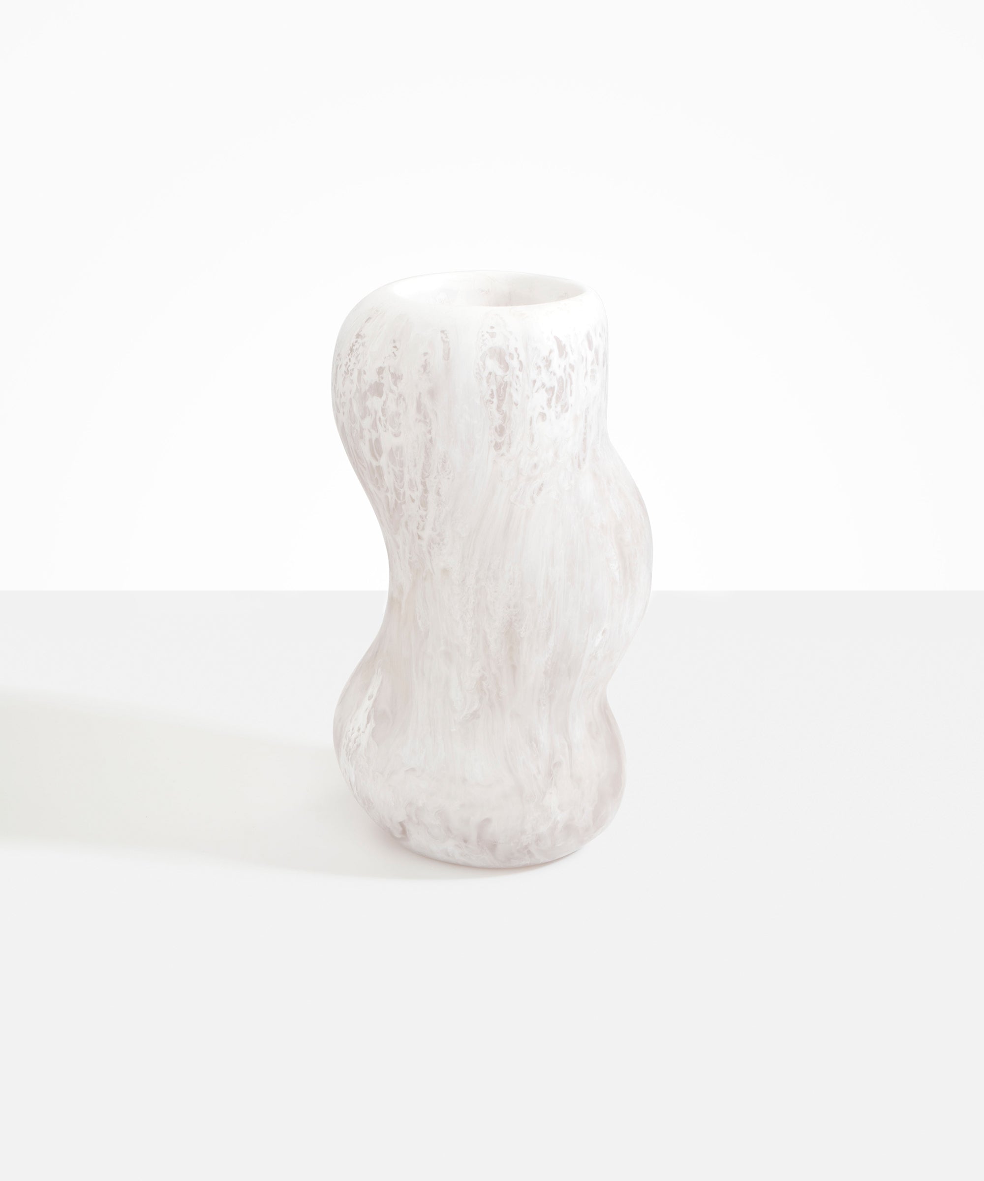 Dinosaur Designs Valley Vase in Snow Swirl Colour resin