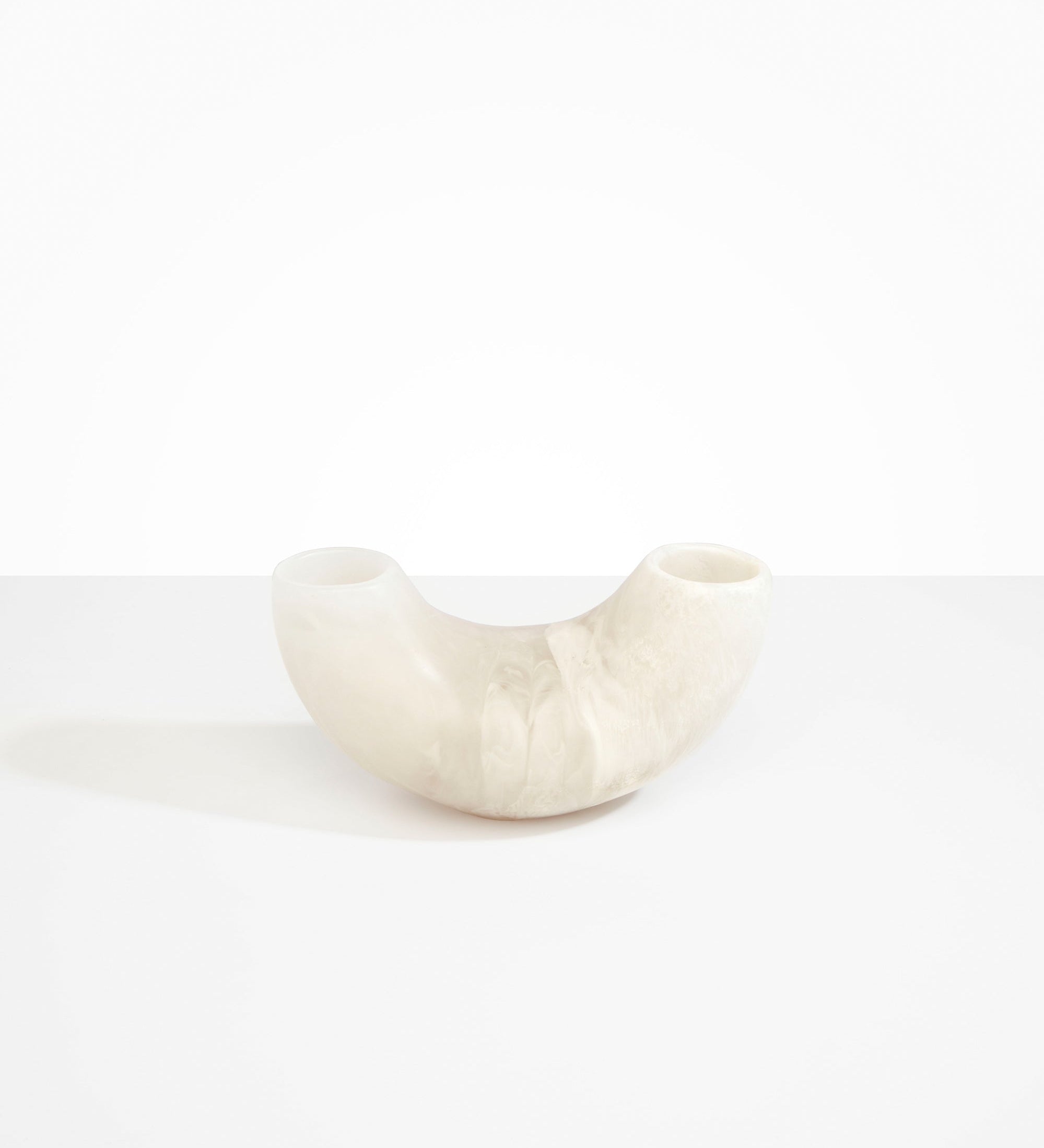 Dinosaur Designs Medium Horn Vase Vases in Chalk Swirl Colour resin