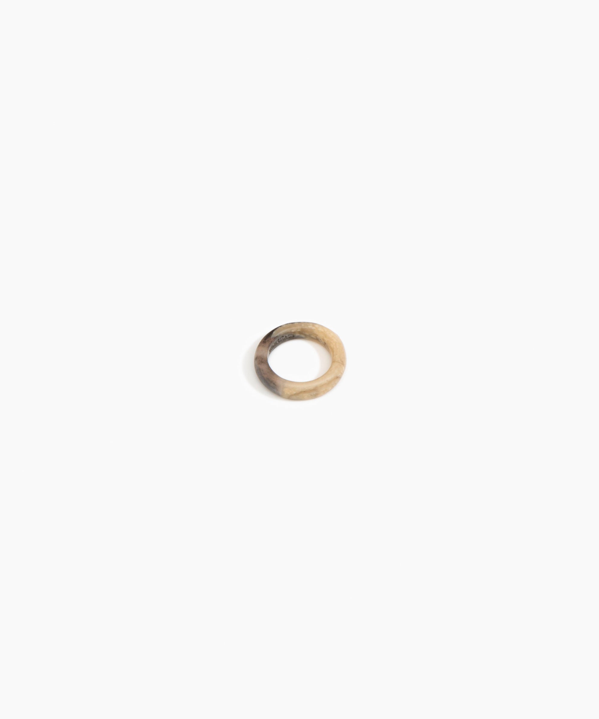 Dinosaur Designs Modern Tribal Band Ring Rings in Sandy Pearl Colour resin with Regular Fit
