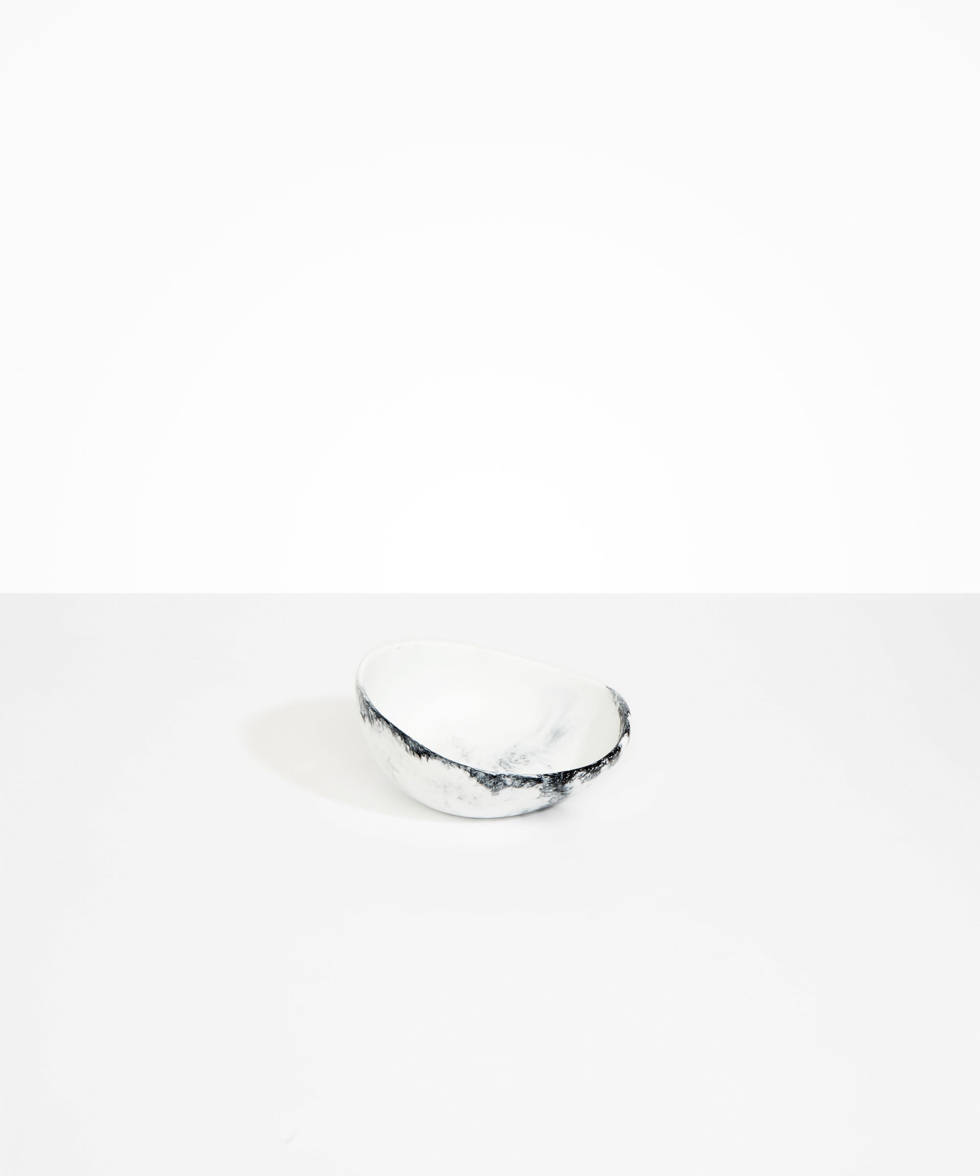 Dinosaur Designs Flow Dessert Bowl in White Marble Colour resin