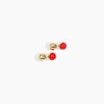 Dinosaur Designs Ball Stud Earrings in Pink Guava Colour resin with Nano-Coated Brass Material