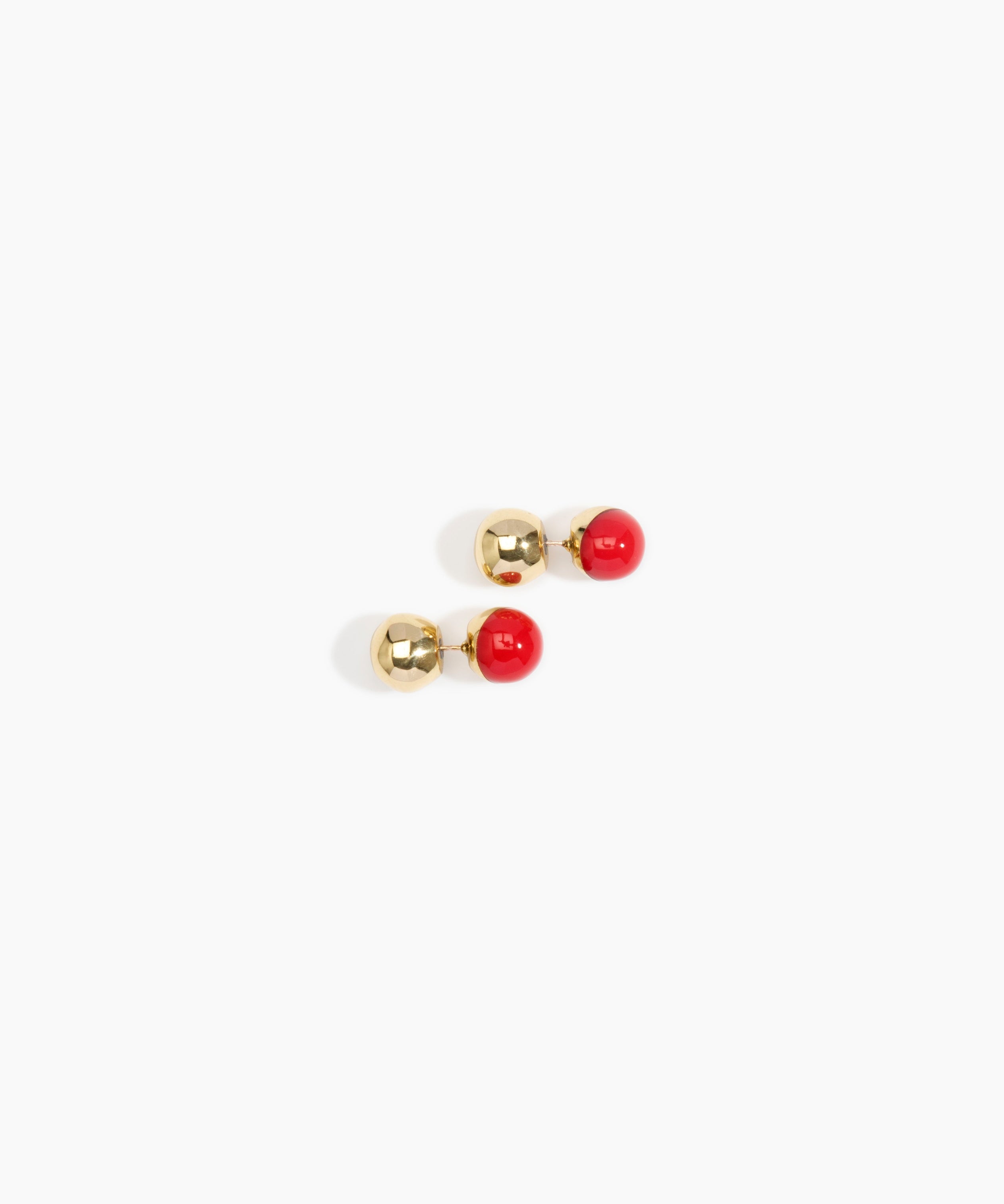 Dinosaur Designs Ball Stud Earrings in Pink Guava Colour resin with Nano-Coated Brass Material