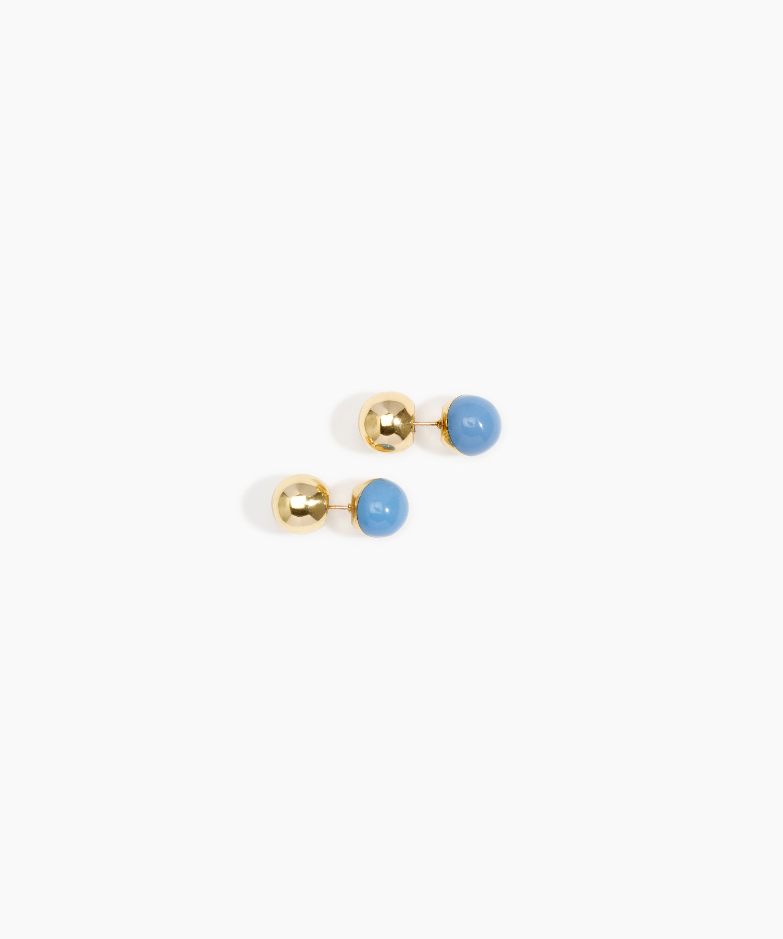 Dinosaur Designs Ball Stud Earrings in Sky Colour resin with Nano-Coated Brass Material