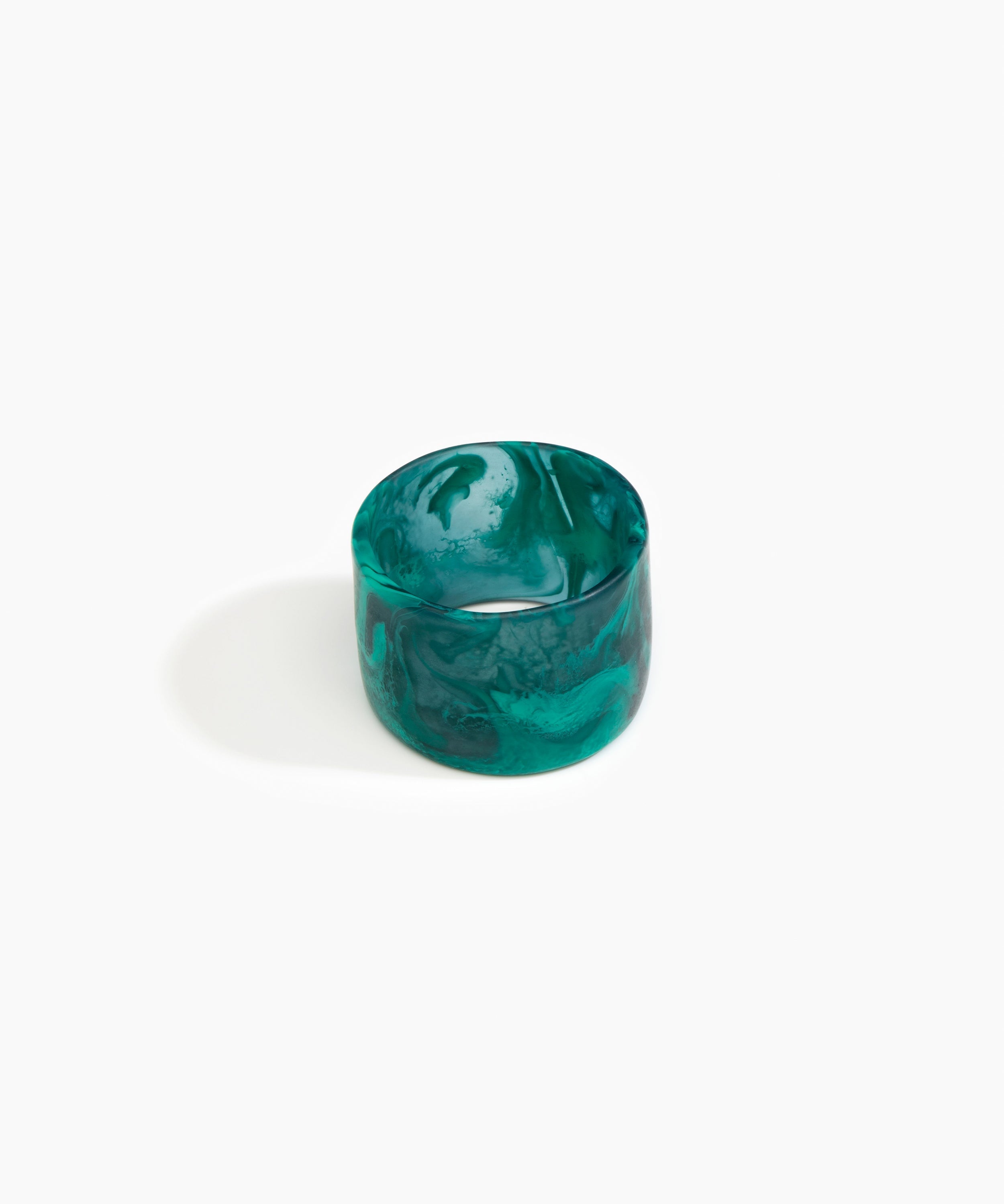 Dinosaur Designs Long Band Bangle in Mineral Swirl Colour resin with Regular Fit