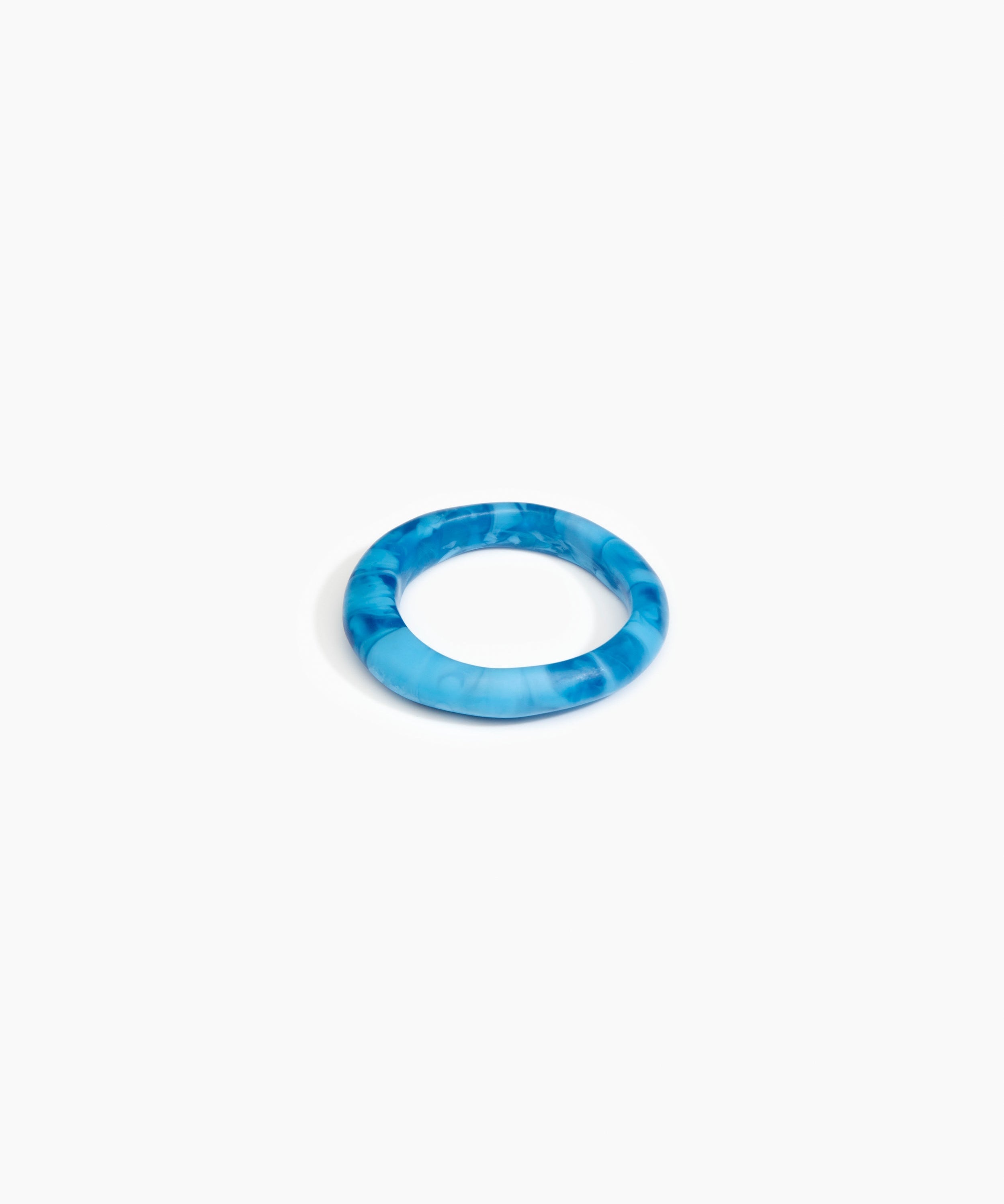 Dinosaur Designs Small Organic Bangle Bracelets in Sky Colour resin with Regular Fit