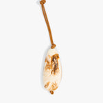 Dinosaur Designs Pebble Keyring Keychains in Light Horn Colour resin 
