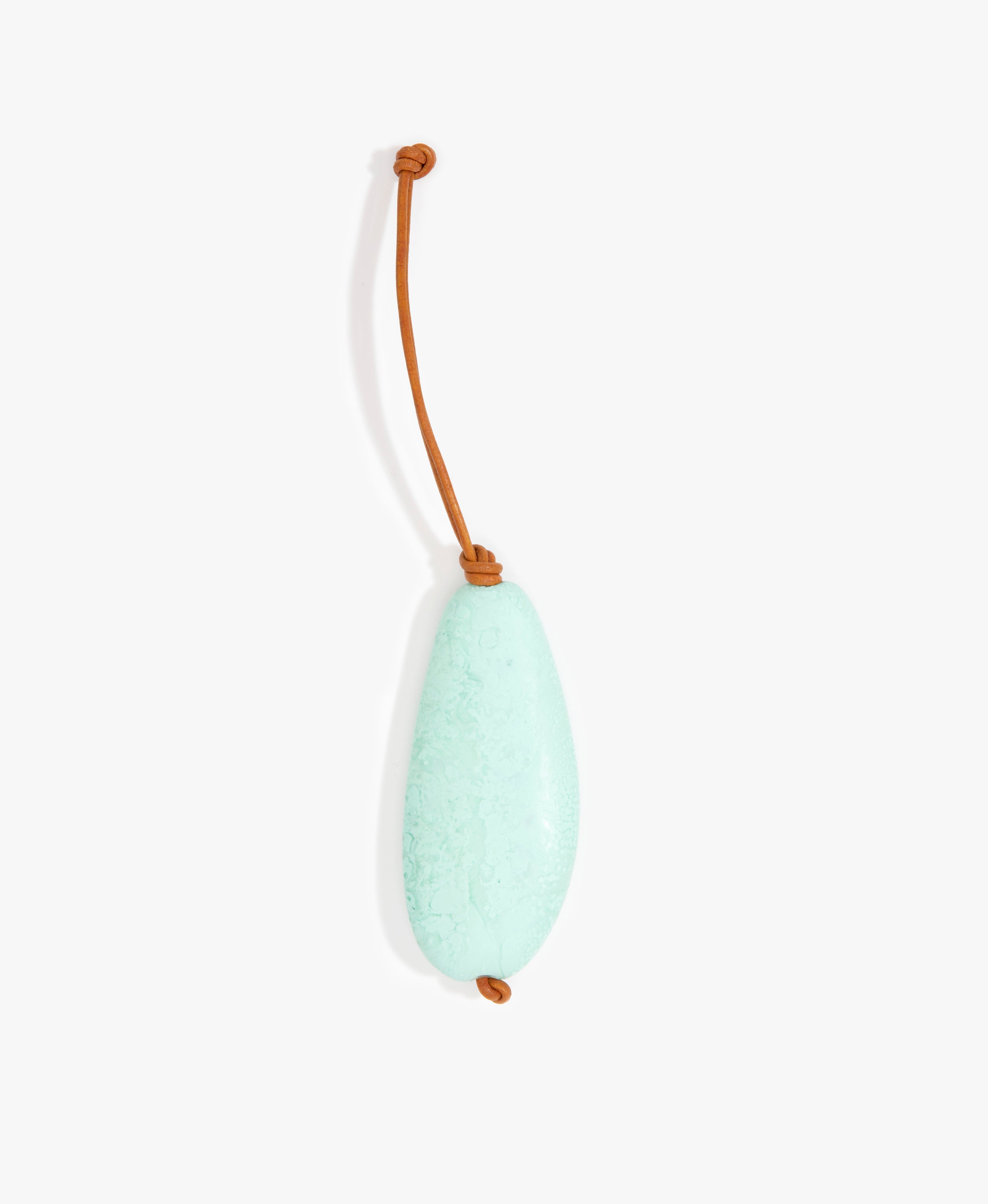 Dinosaur Designs Pebble Keyring Keychains in Mint Colour resin 