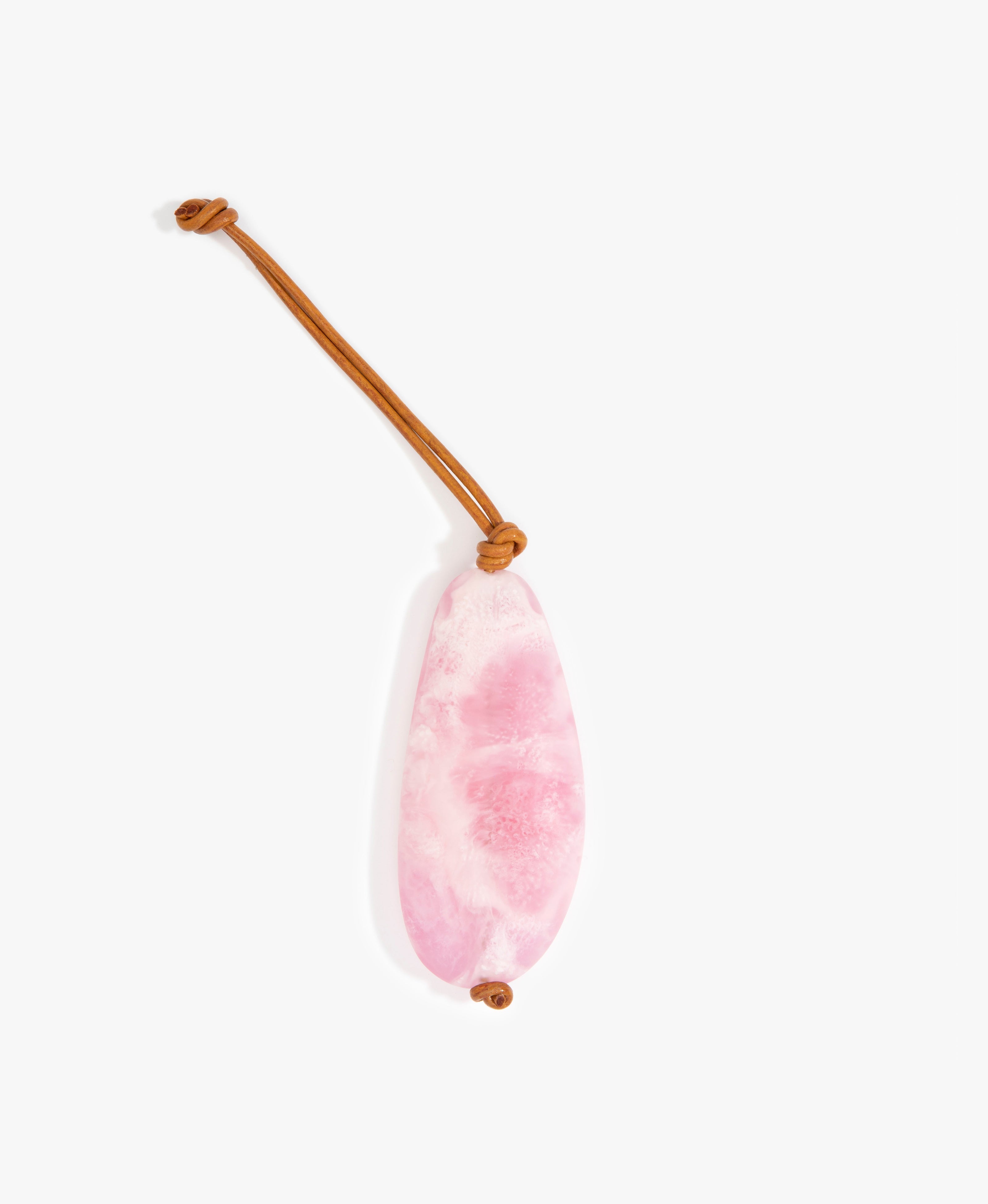 Dinosaur Designs Pebble Keyring Keychains in Shell Pink Colour resin 