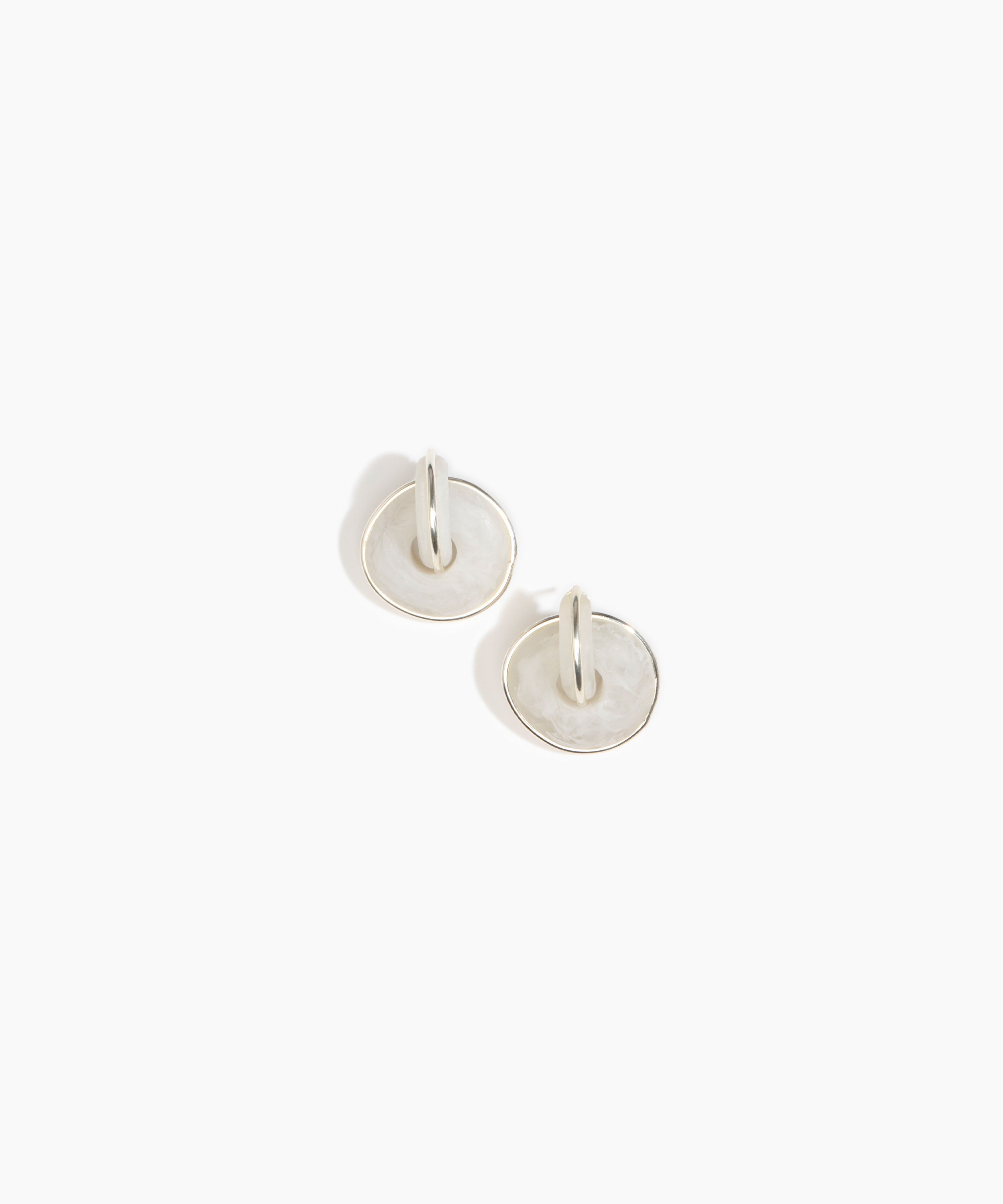 Dinosaur Designs Large Drift Link Earrings Earrings in Frost Colour resin with Silver-Plated Brass Material