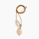 Dinosaur Designs Rock Cluster Pendant Necklaces in Sandy Pearl Colour resin with Nano-Coated Brass Bead Material