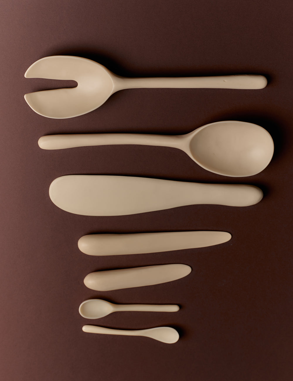 Variety of cream serving utensils 