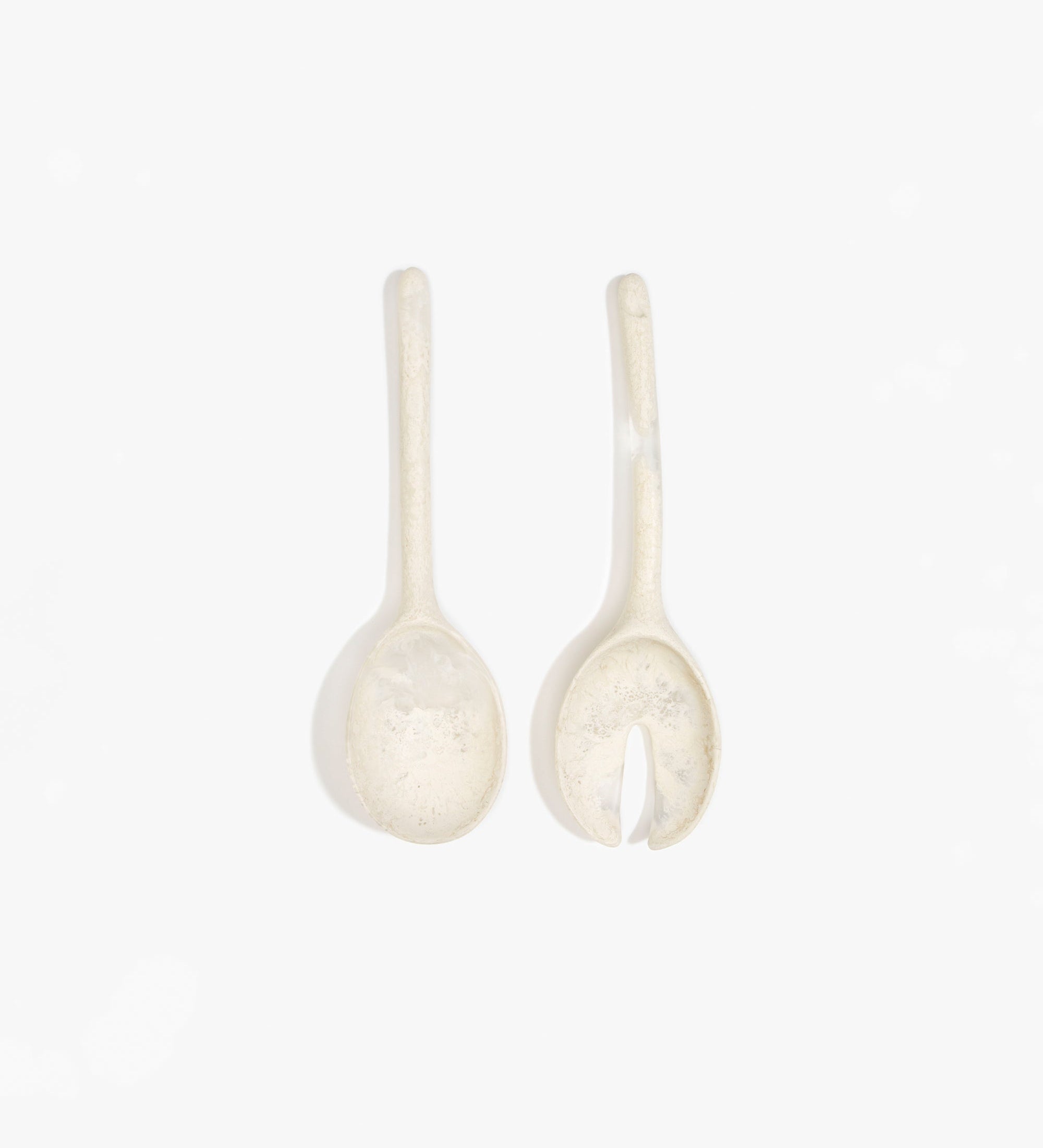 Dinosaur Designs Short Stone Servers Tableware in Chalk Swirl Colour resin 