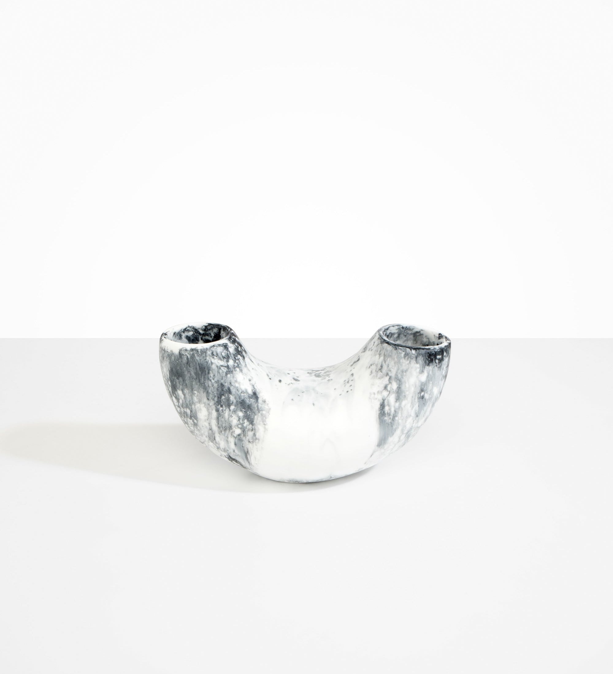 Dinosaur Designs Medium Horn Vase Vases in White Marble Colour resin